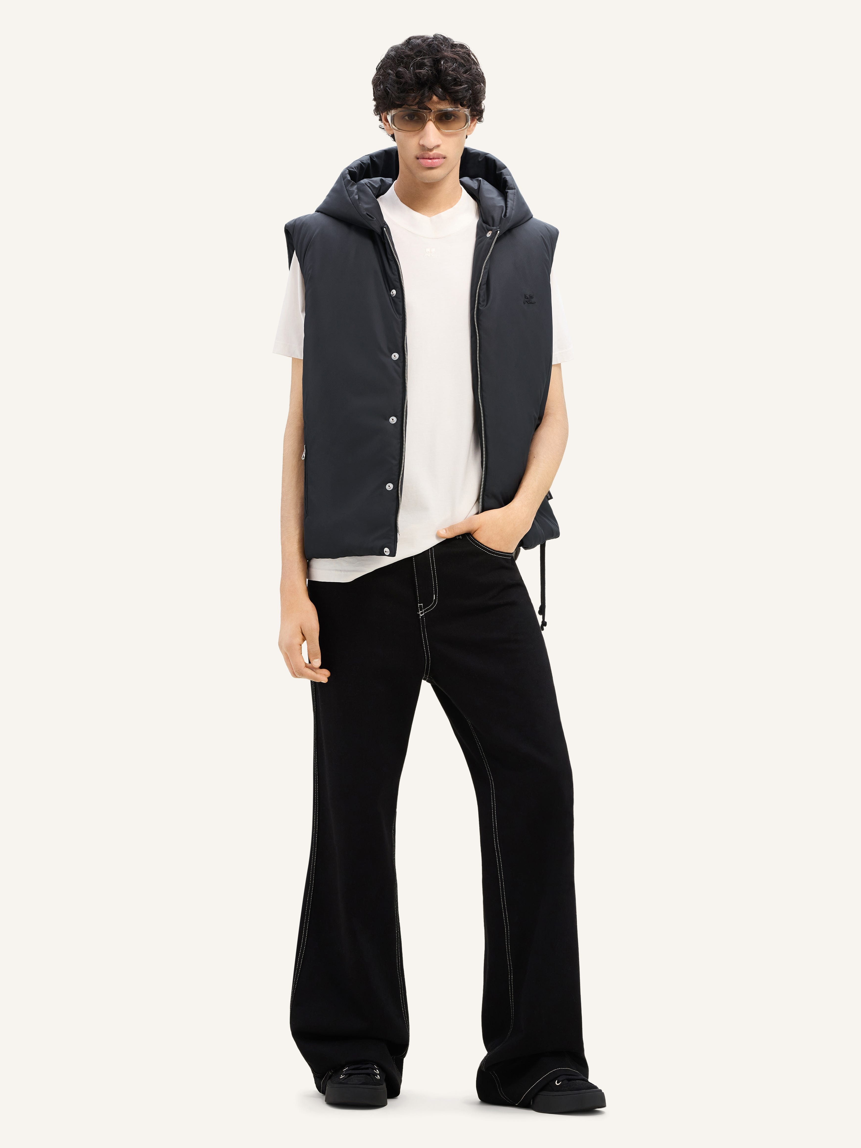 SLEEVELESS NYLON PUFFER JACKET - 3