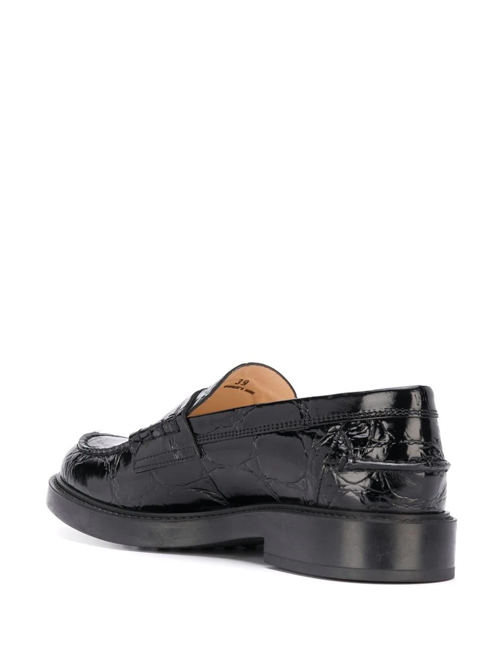 creased-effect low-heel loafers - 3