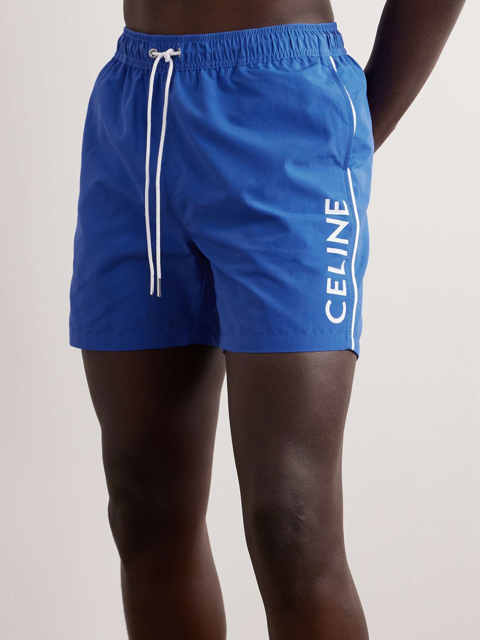 Logo-Print Straight-Leg Mid-Length Swim Shorts - 2