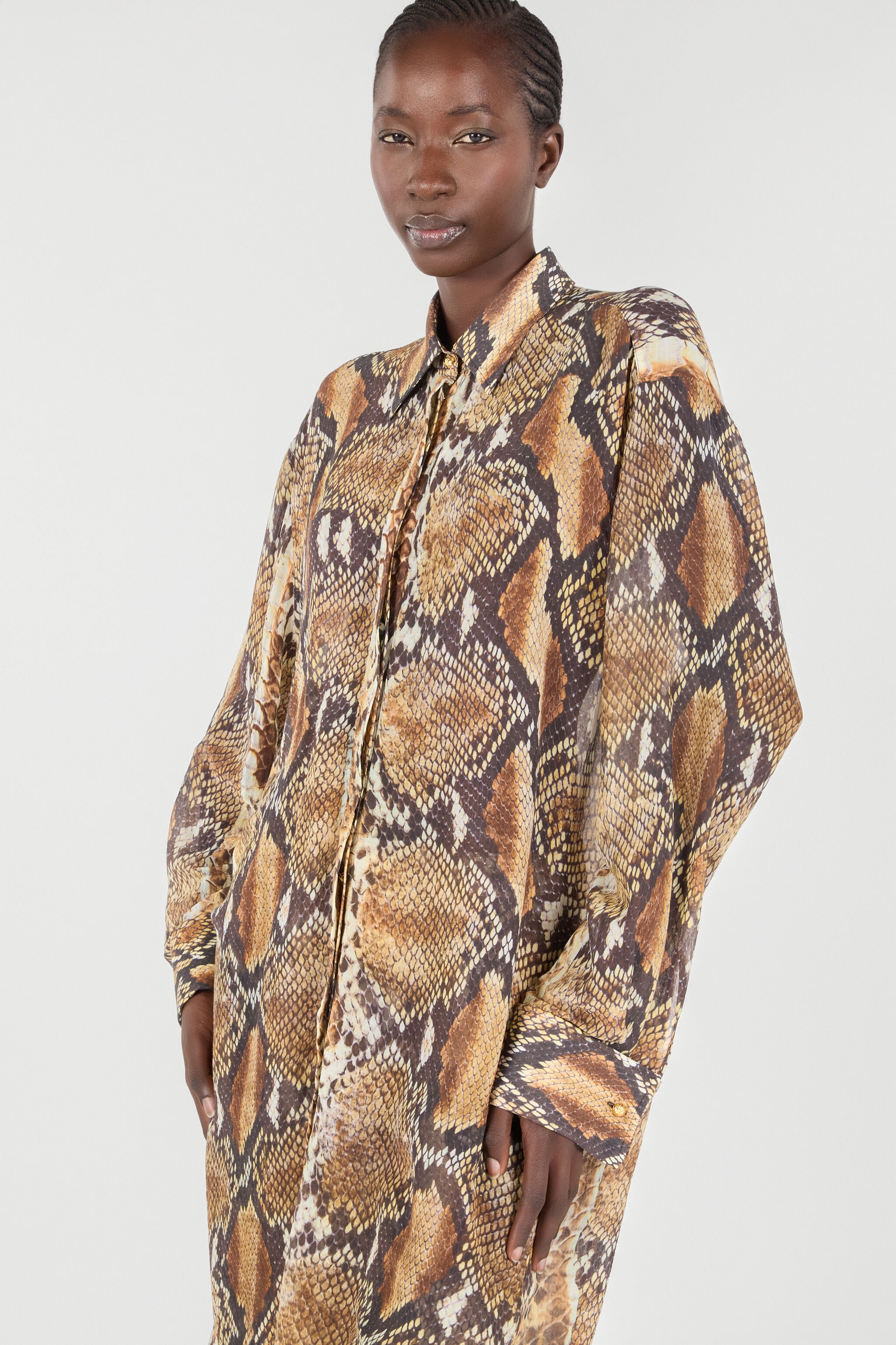 Python Print Shirt Dress - 6