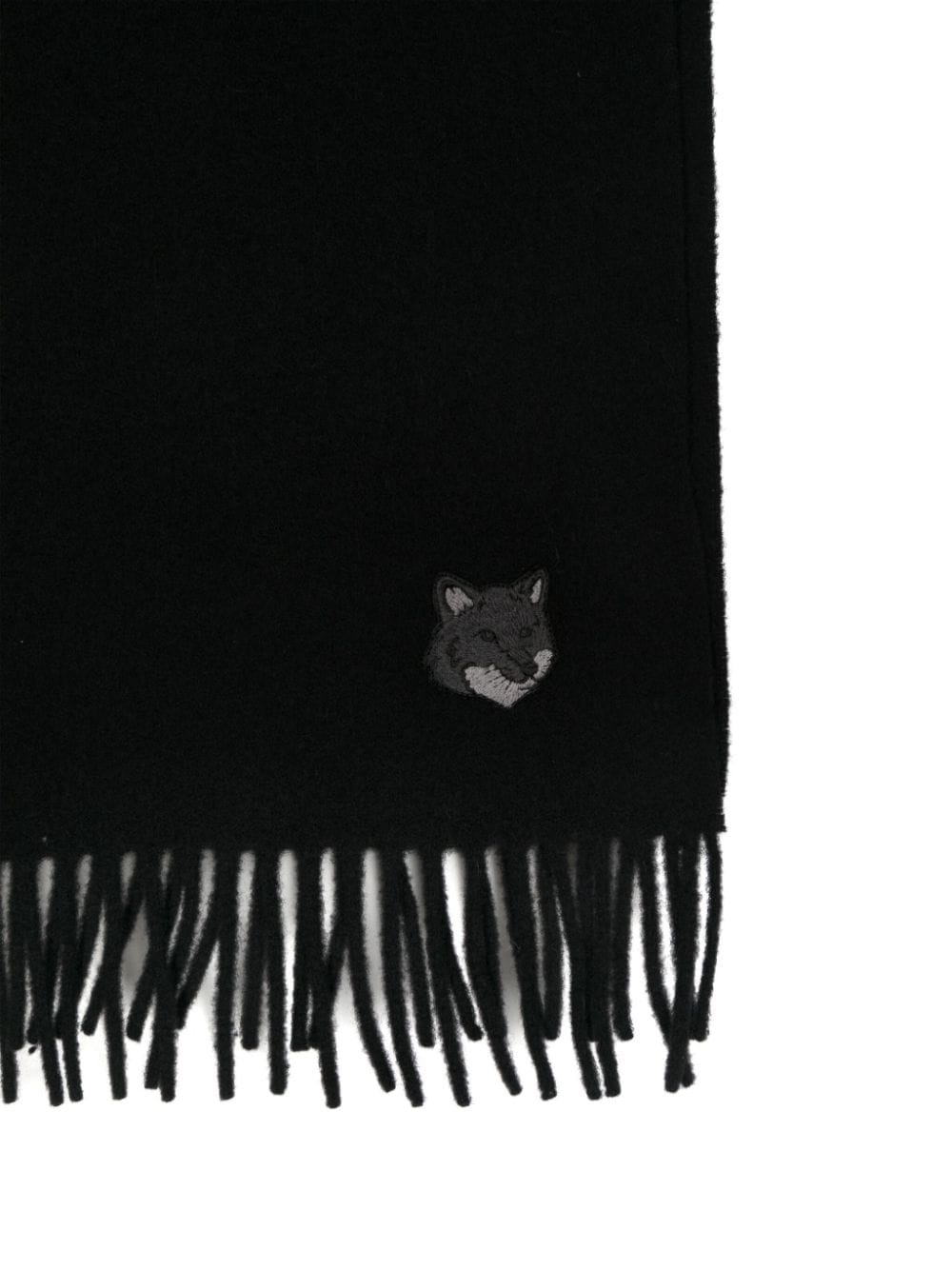 logo-embroidered virgin wool scarf - 2