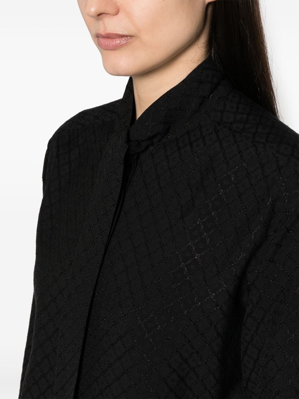 diamond-jacquard blouse - 5