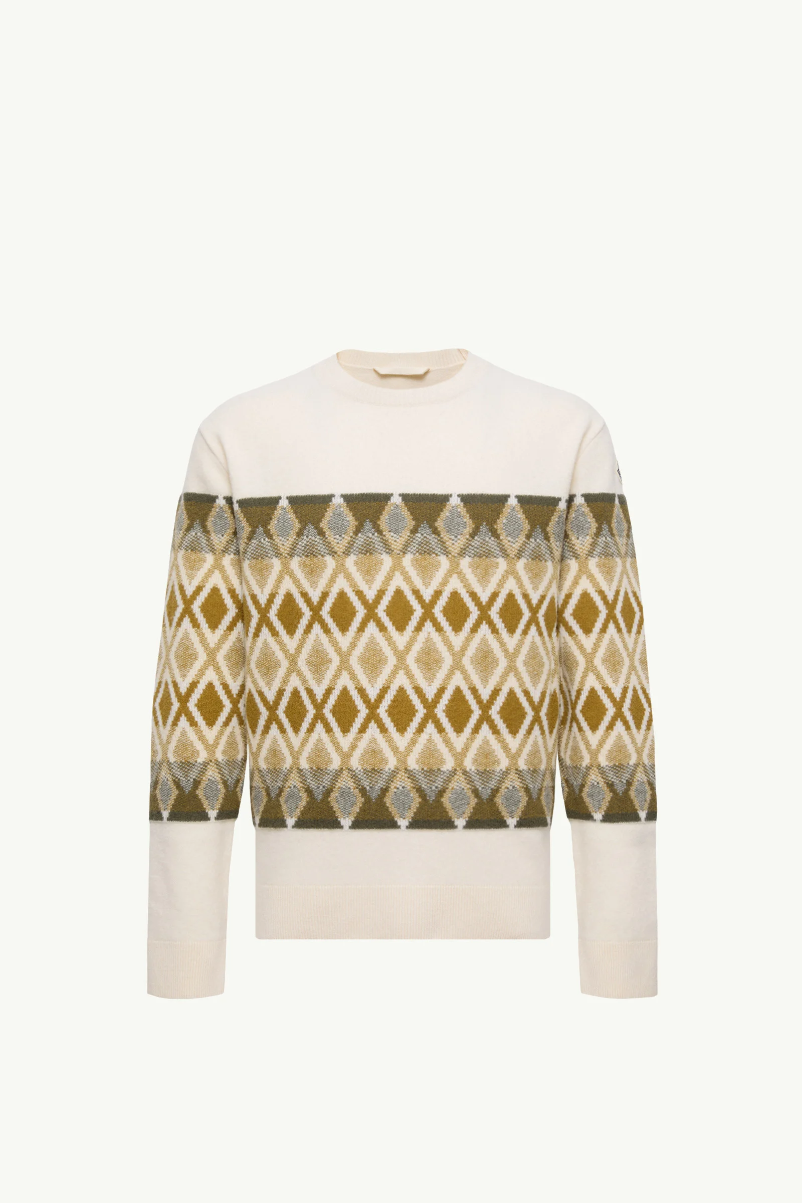 Rhombus Pattern Wool Sweater - 1