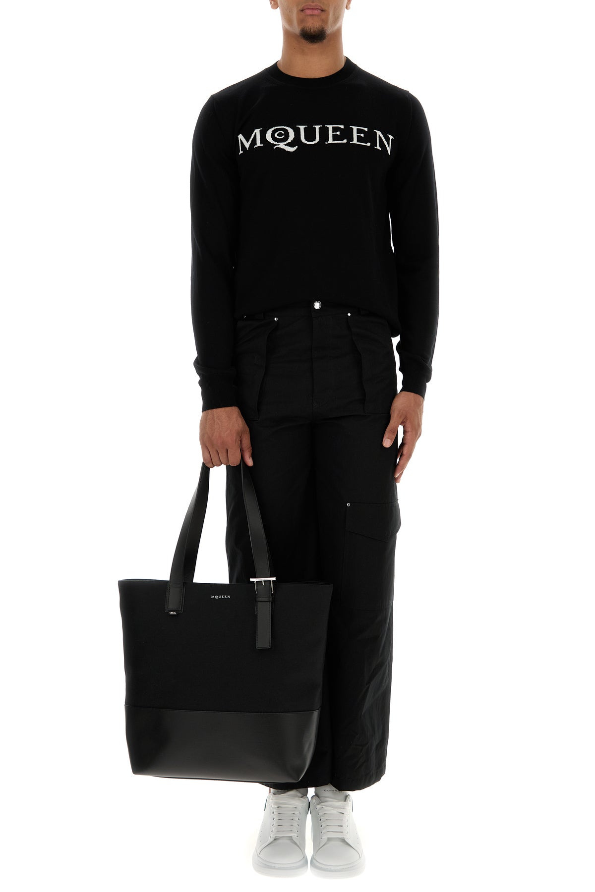 Black canvas shopping bag - 5
