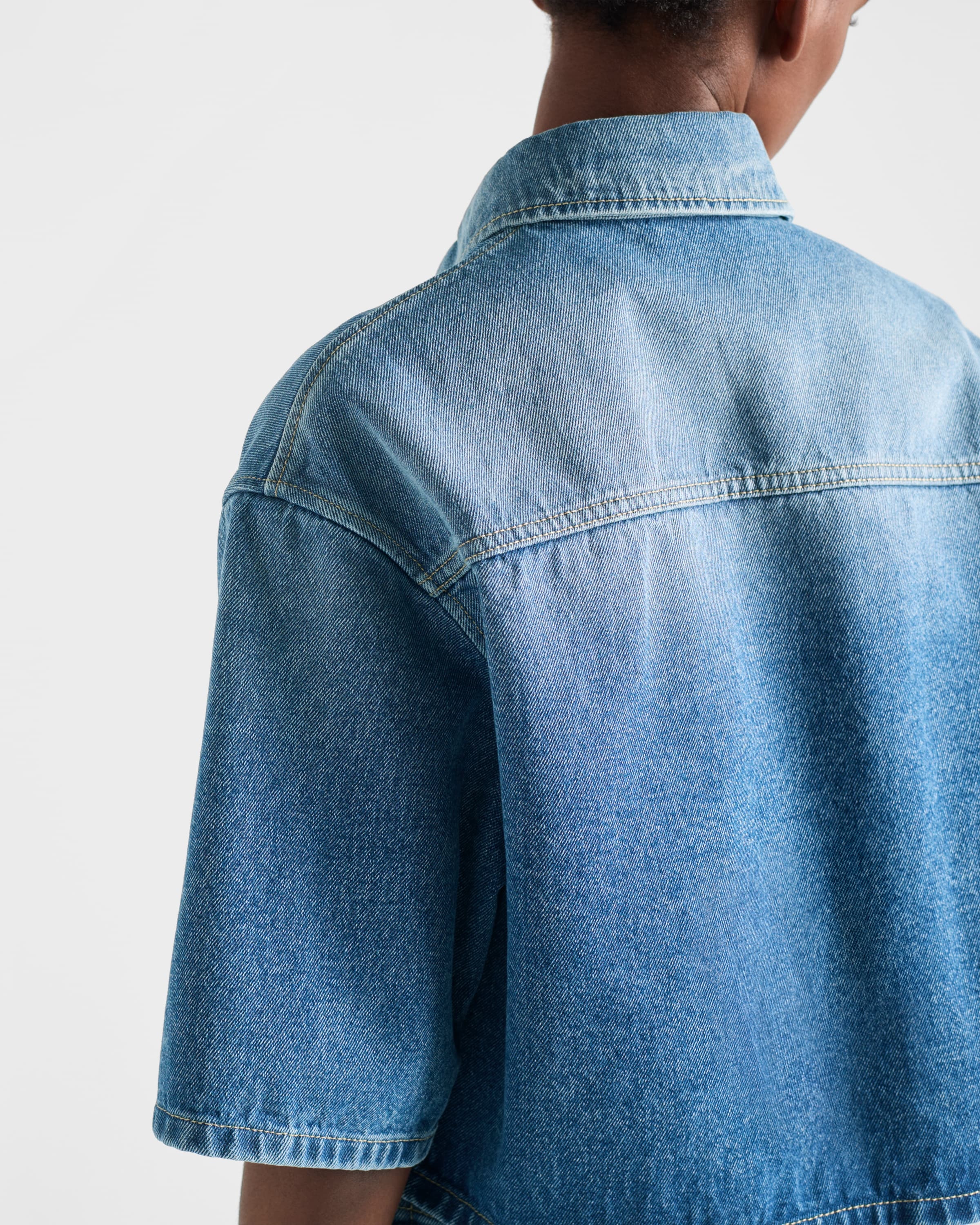 Cropped denim shirt - 3