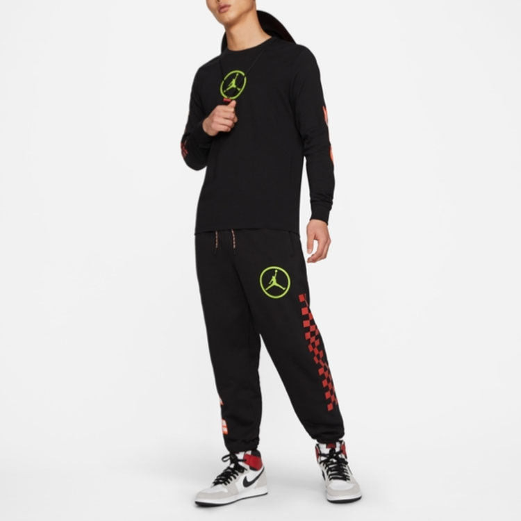 Air Jordan MENS Logo Print Casual Fleeced Sports Pants Black CV2980-010 - 5