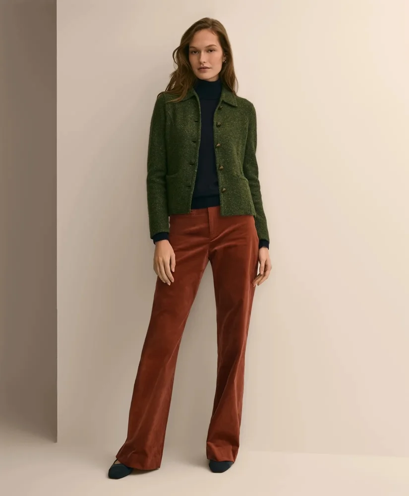 Cotton Blend Corduroy Flare Pants - 1