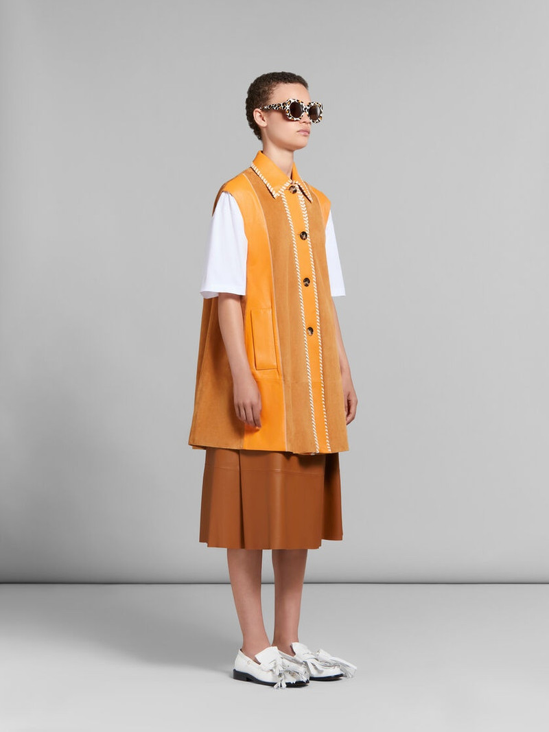 ORANGE SUEDE와 NAPPA PATCHWORK 드레스 6