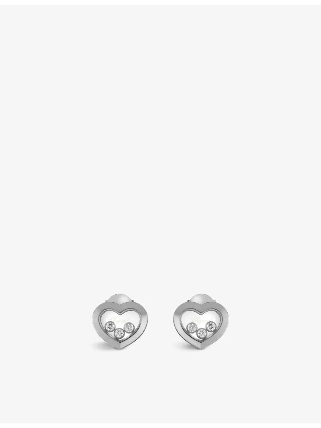 Happy Diamonds 18ct white-gold and diamond earrings - 1