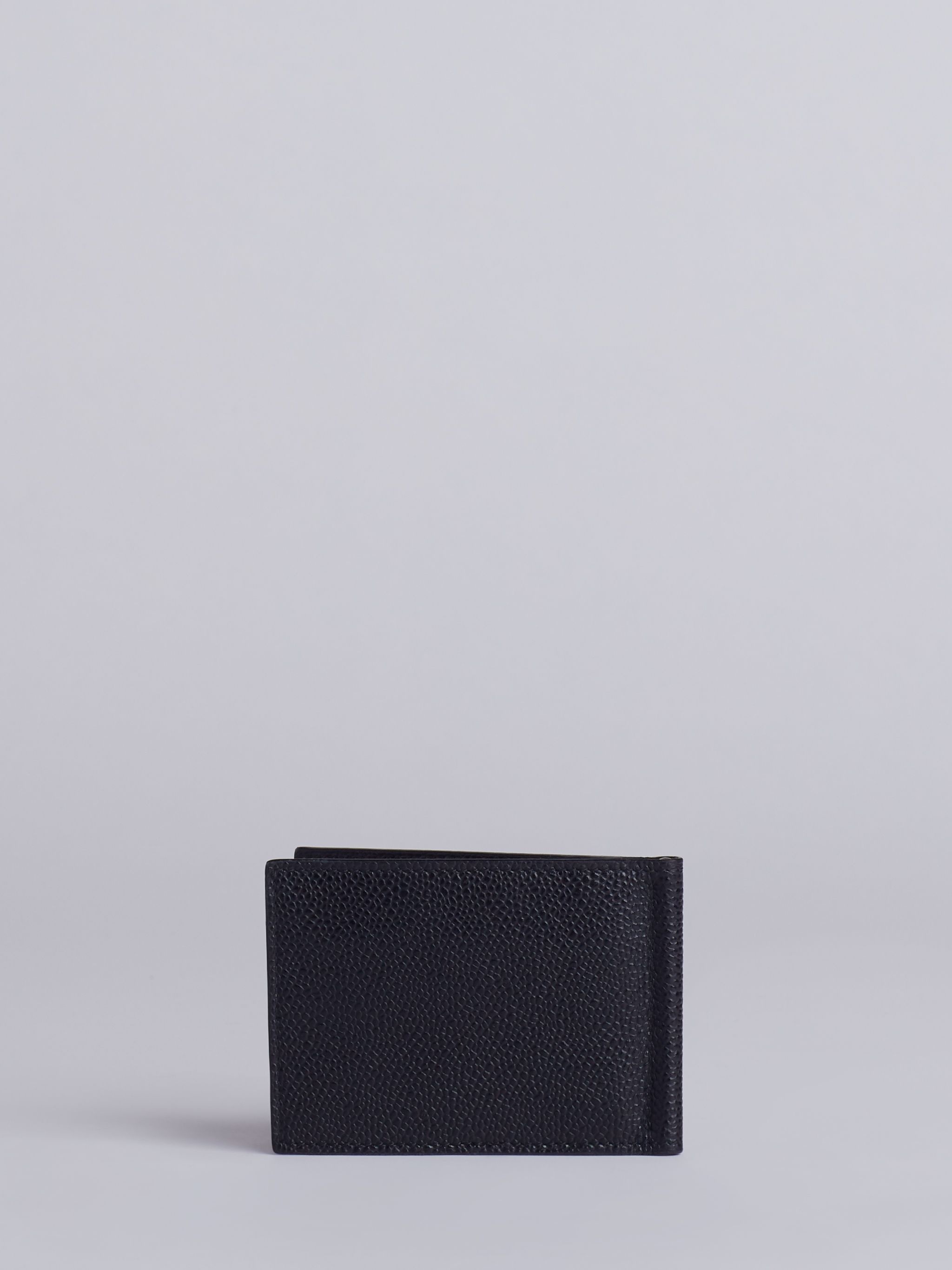 Money Clip Wallet In Black Pebble Grain - 3