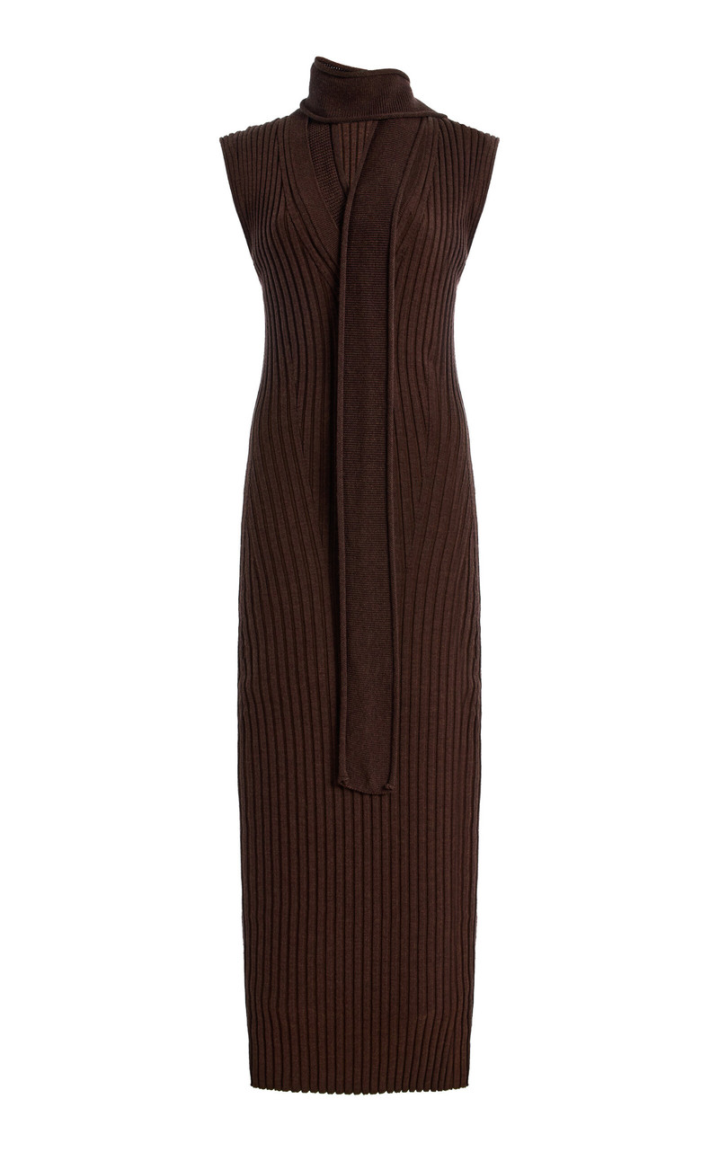 Wool Scarf Dress brown 1
