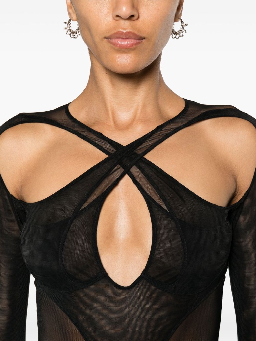 layered cut-out bodysuit - 5