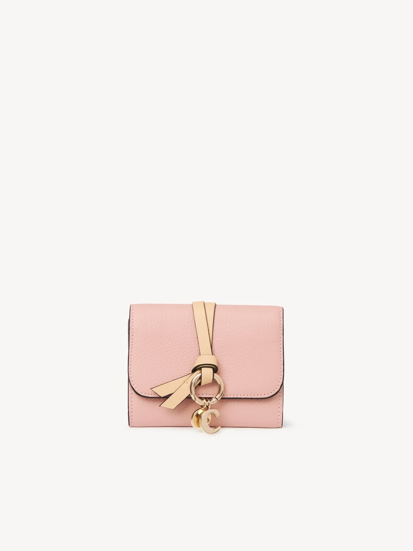 SMALL ALPHABET TRI-FOLD IN GRAINED LEATHER - 1