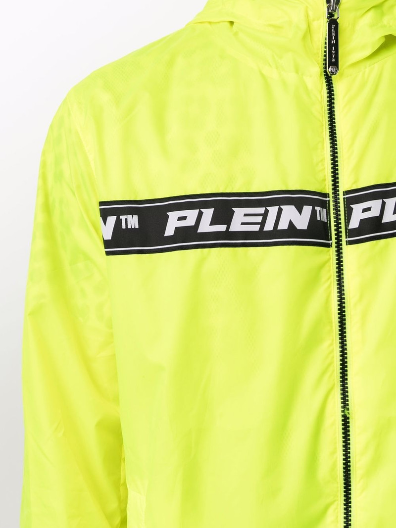 logo-tape hooded lightweight jacket 5