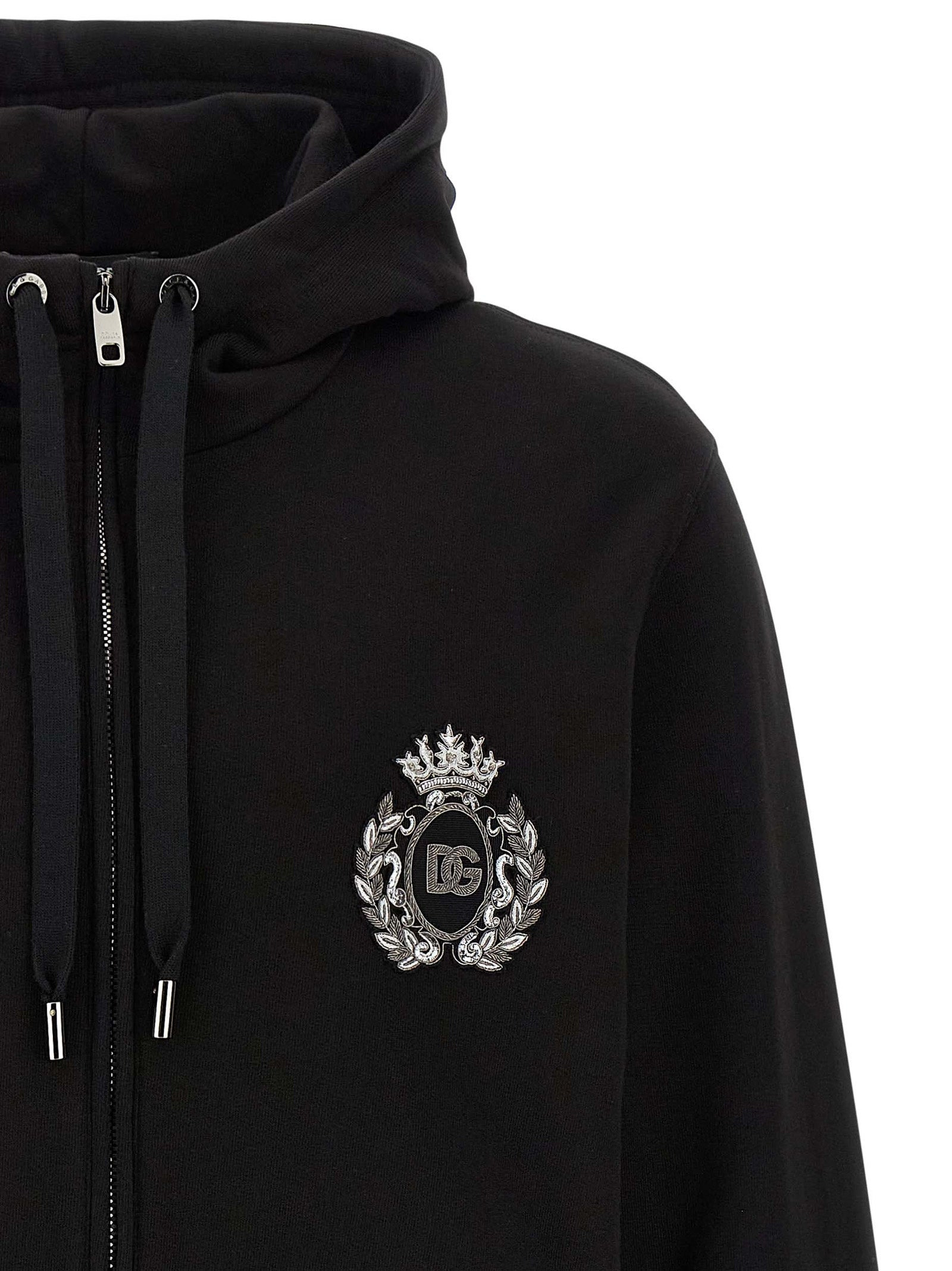 Heraldic Patch Hoodie Sweatshirt Black - 3