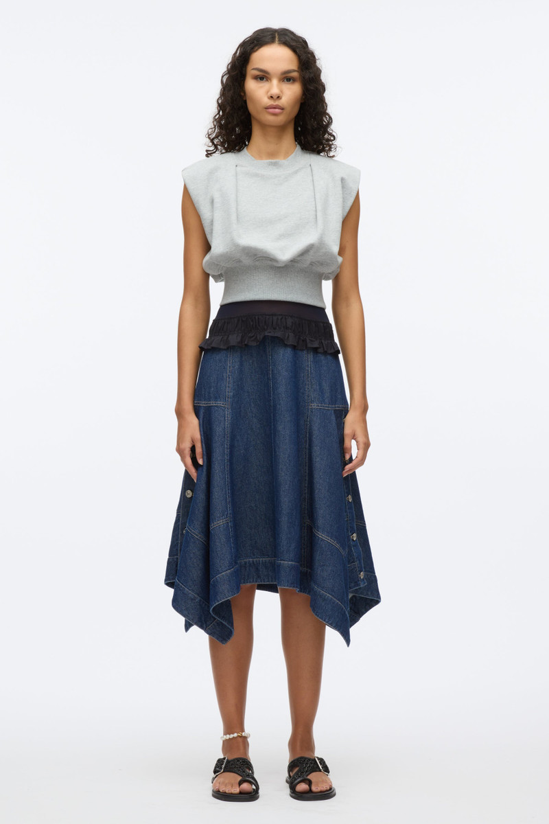 3.1 Phillip Lim French Terry Dress with Denim Combo outlook