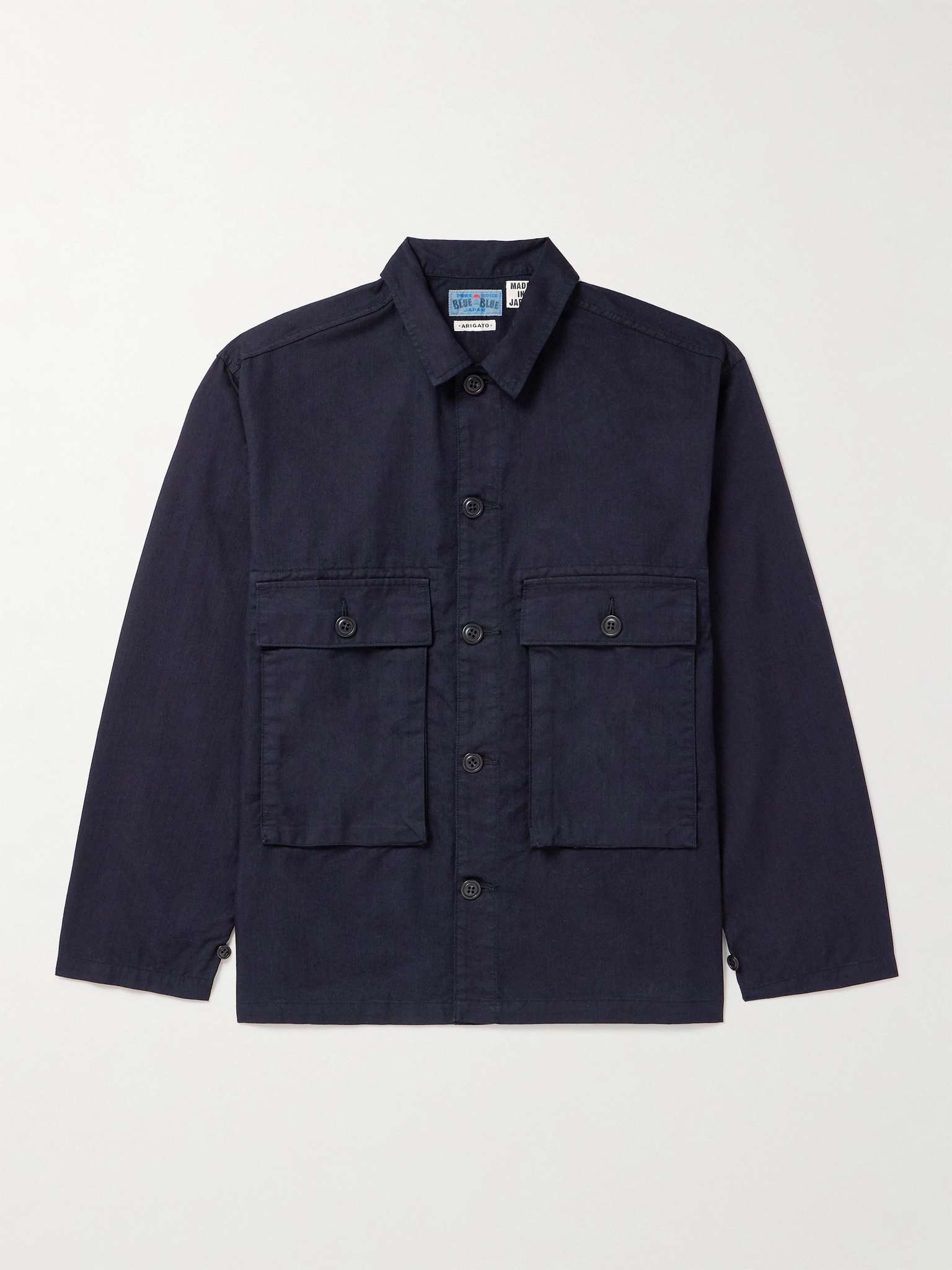 Indigo-Dyed Cotton-Blend Cargo Shirt - 1