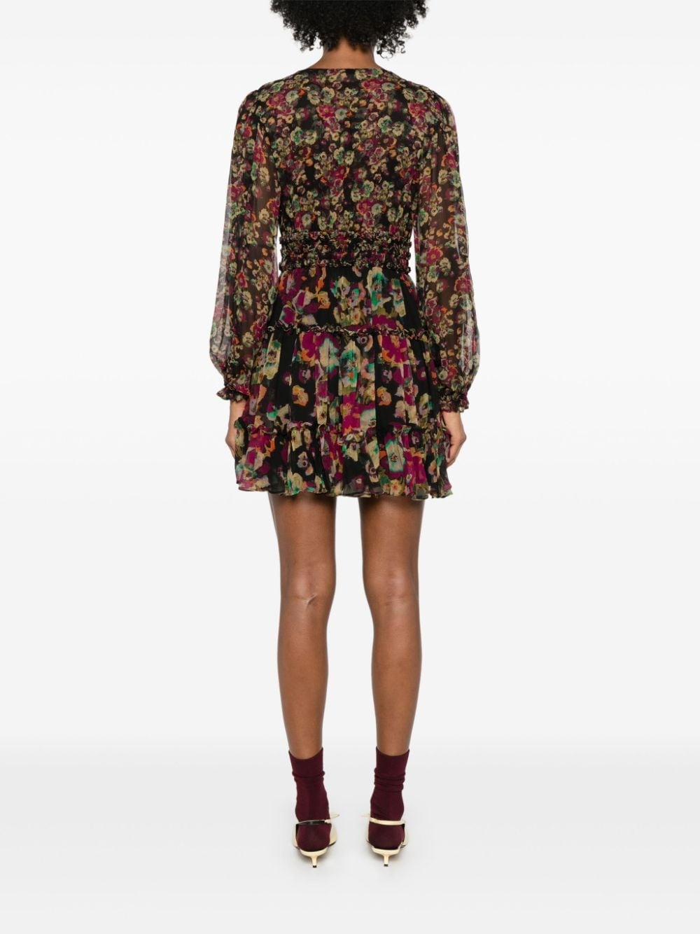 Lya floral-print mini dress - 4