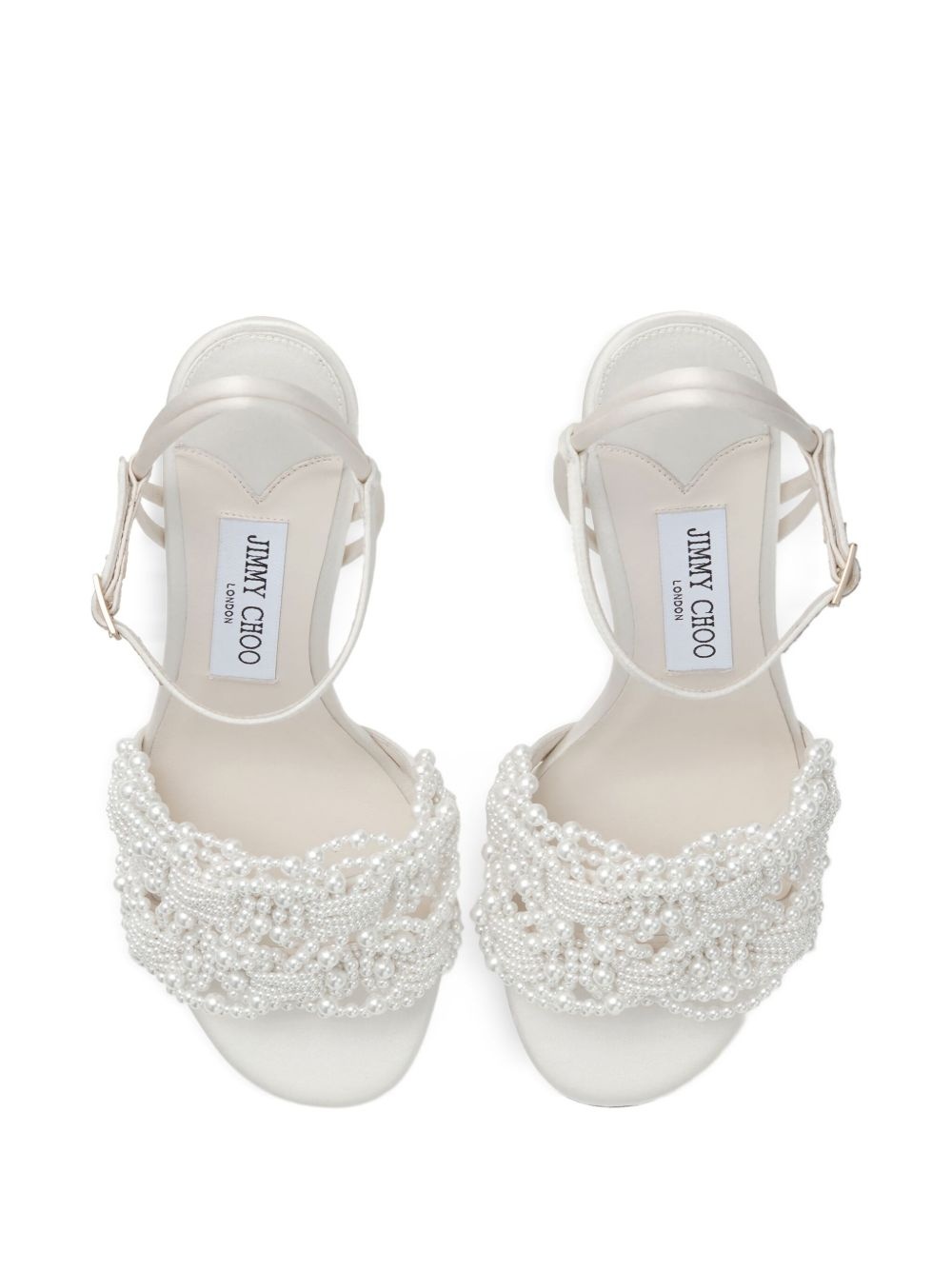 85mm leather heeled sandals - 4