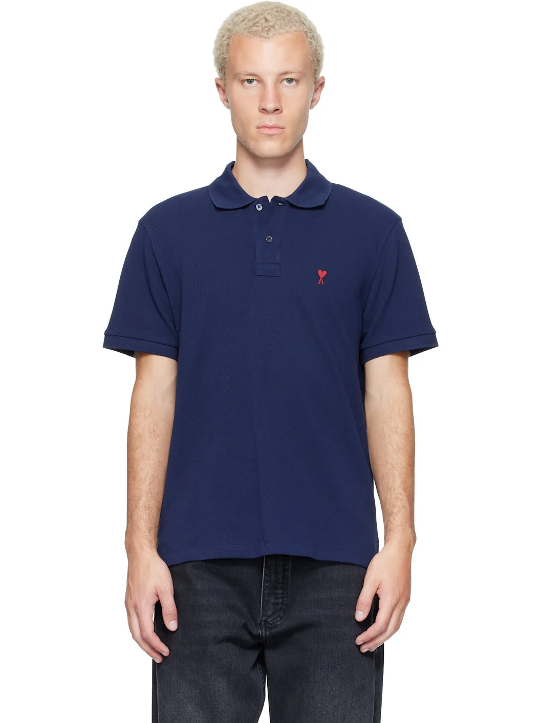 Navy Cotton Ami de Coeur Polo - 1