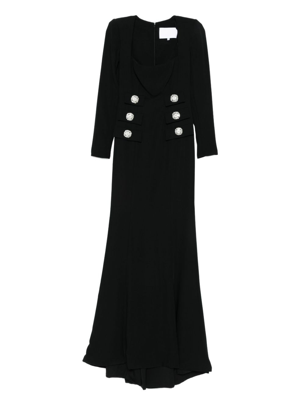 button-embellished maxi dress - 1