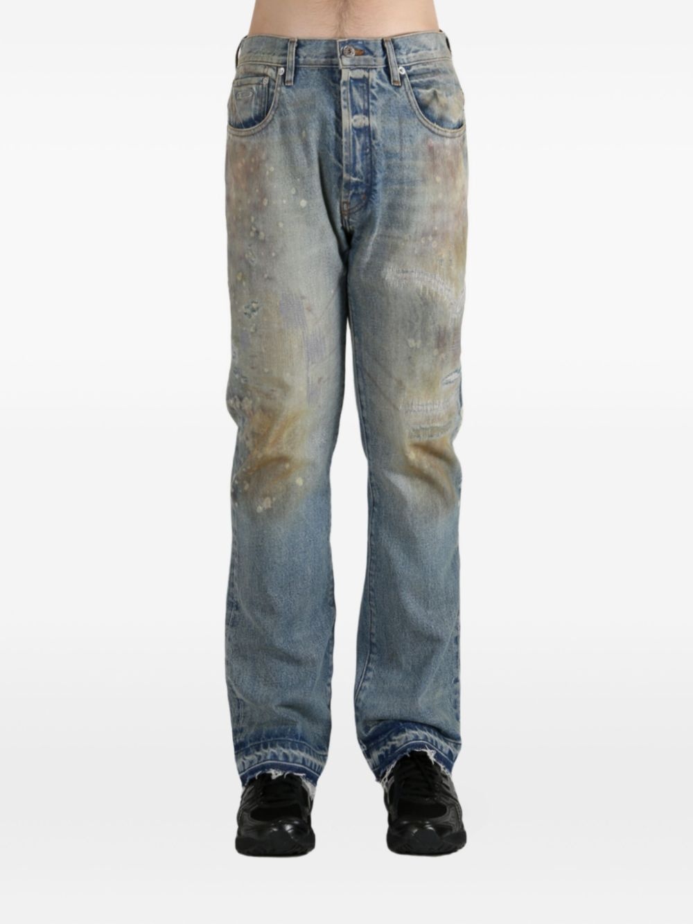 distressed frayed jeans - 2