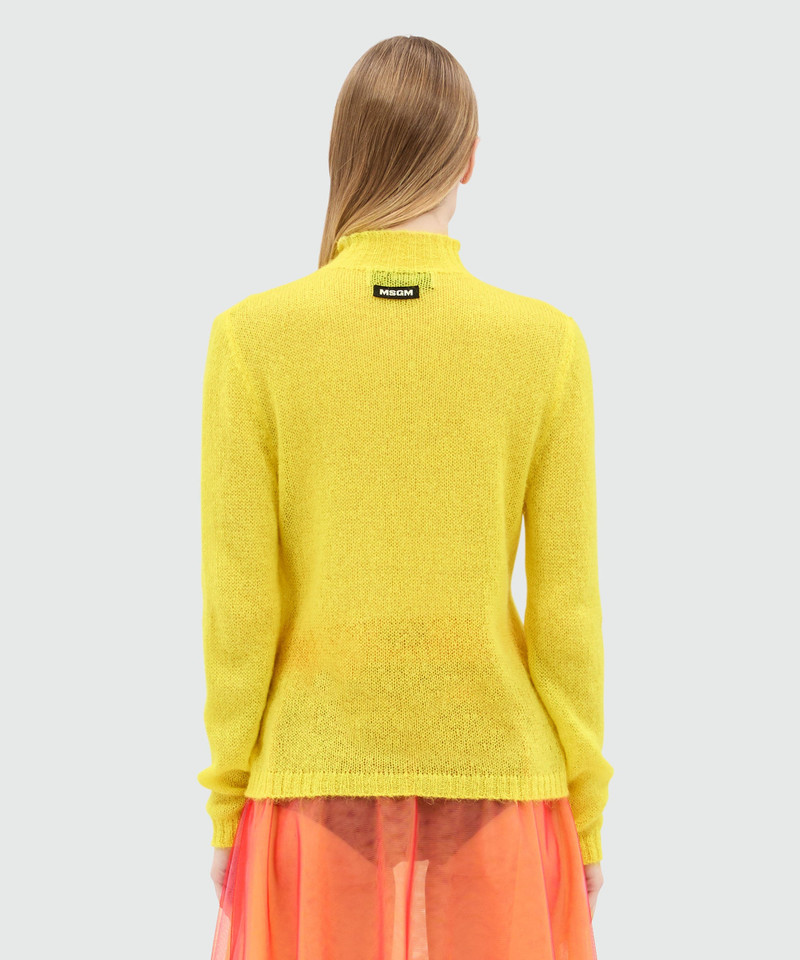 Yellow turtleneck sweater in superlight mohair 3