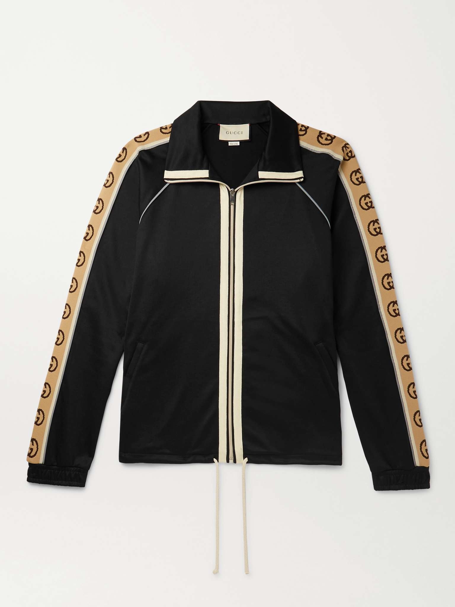 Logo-Jacquard Webbing-Trimmed Tech-Jersey Track Jacket - 1