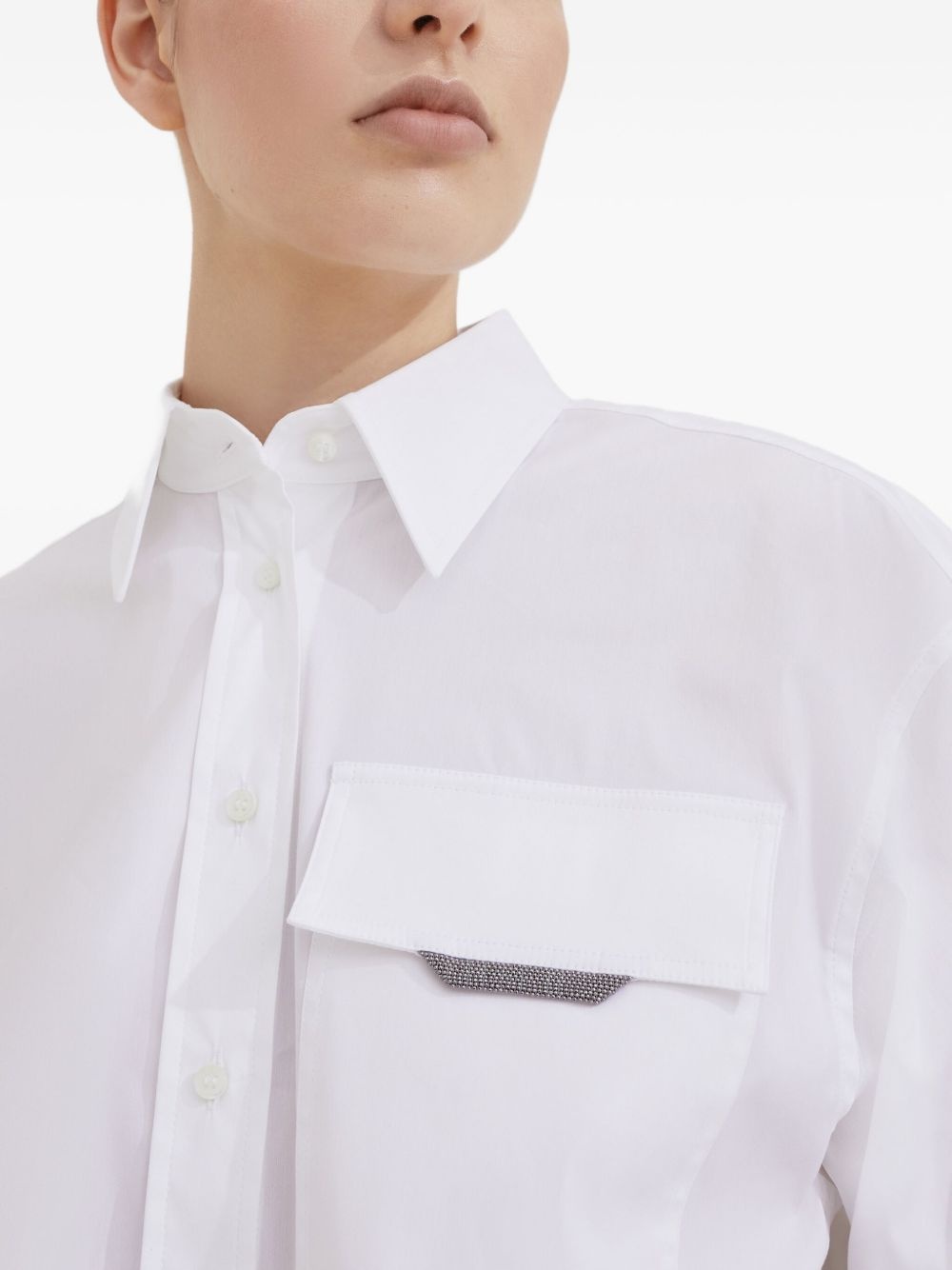 long-sleeved poplin shirt - 6