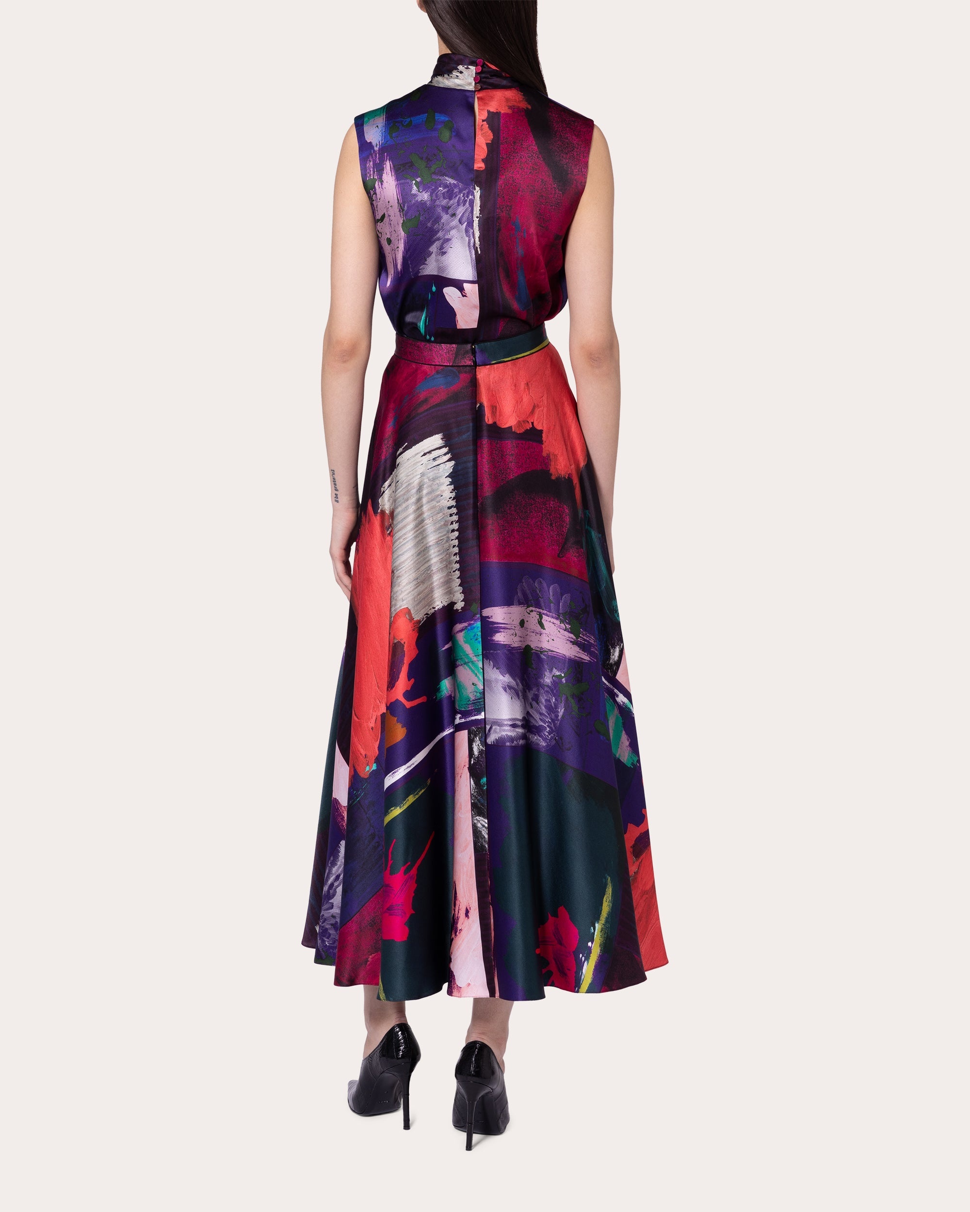 Ameera Abstract Silk Circle Skirt - 2