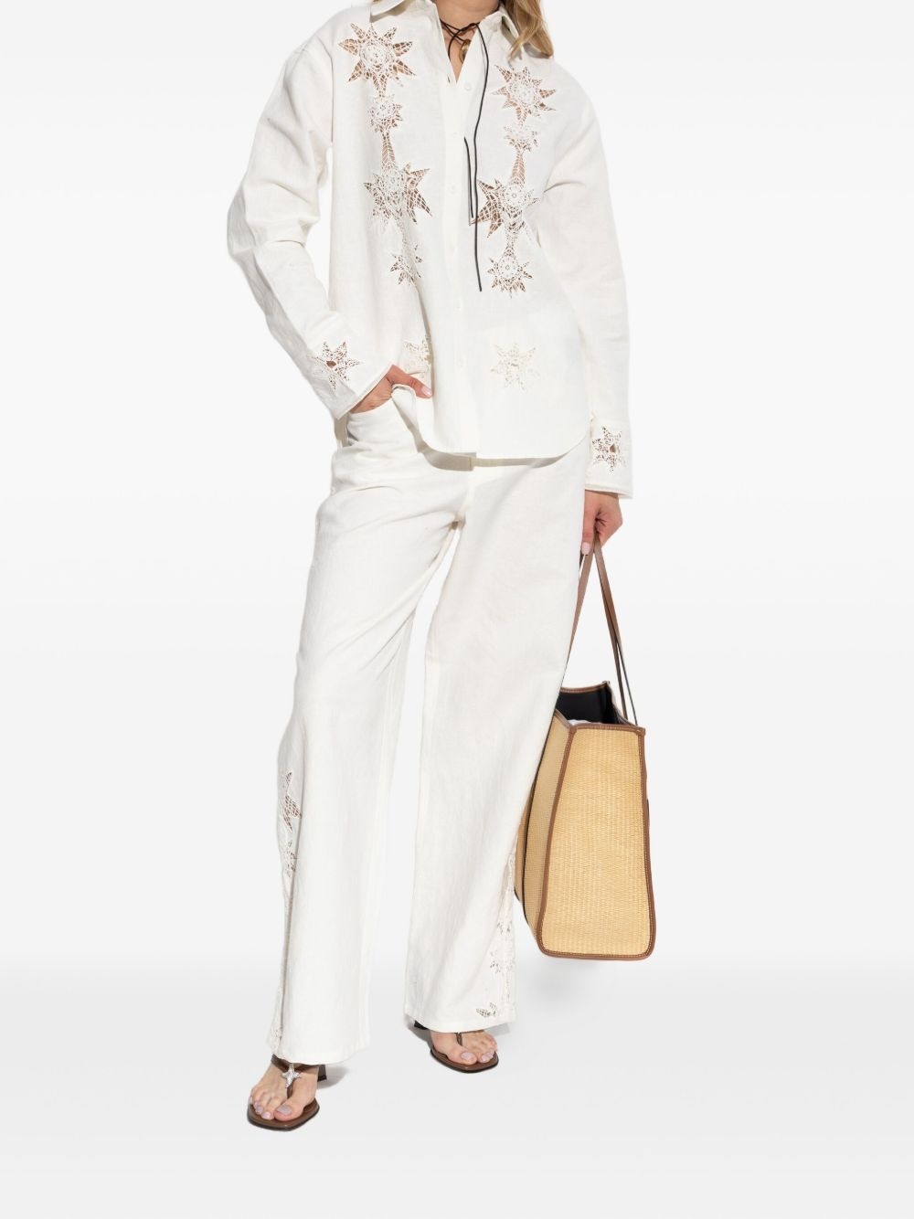 embroidered detail shirt - 2