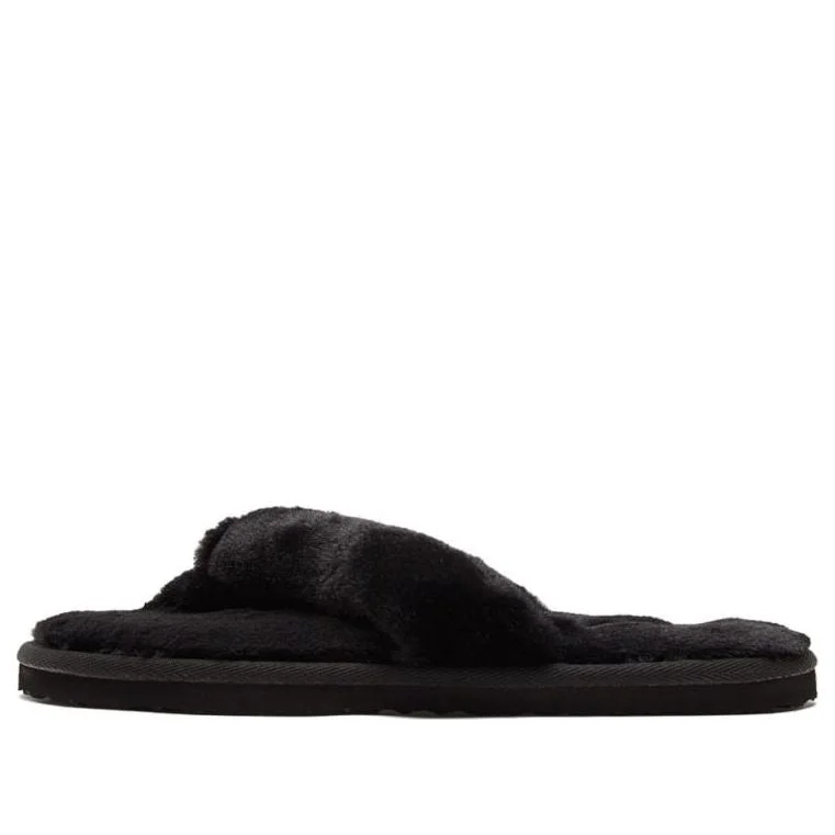 (WMNS) PUMA Fluff Flip Slide 'Black Team Gold' 384938-01 - 1