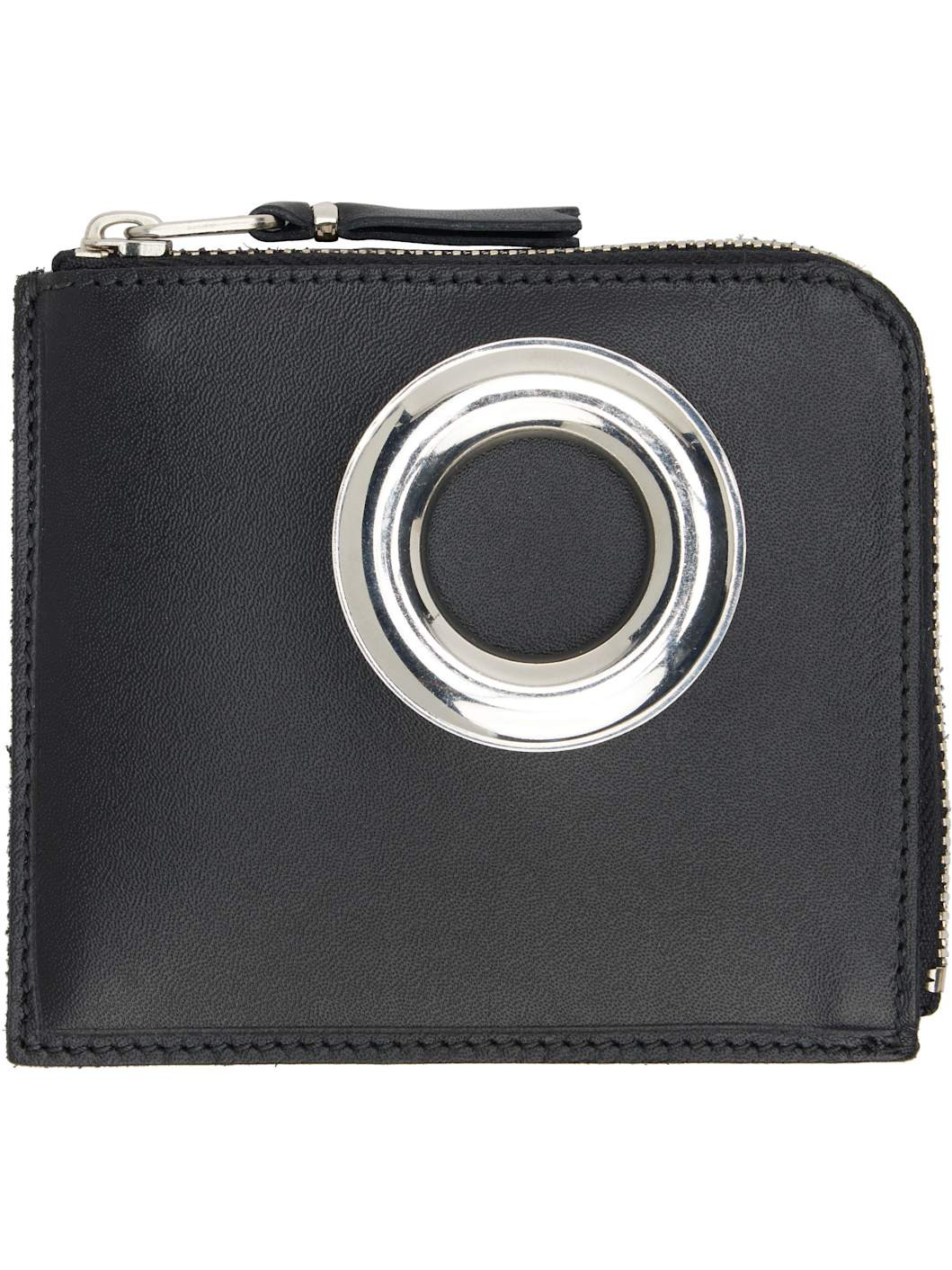 Black Eyelet Line Wallet - 1