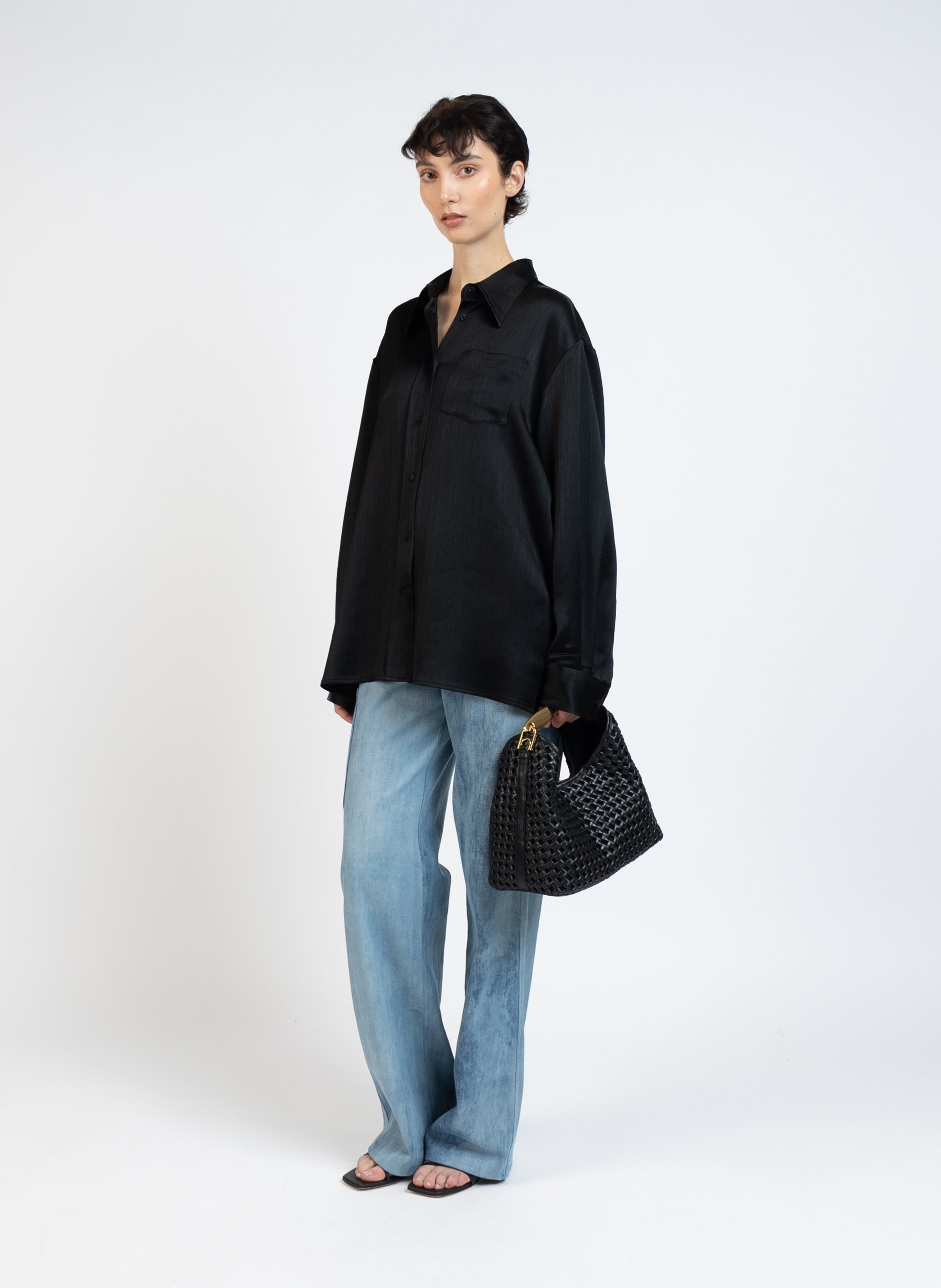 Straight shirt/Black - 3