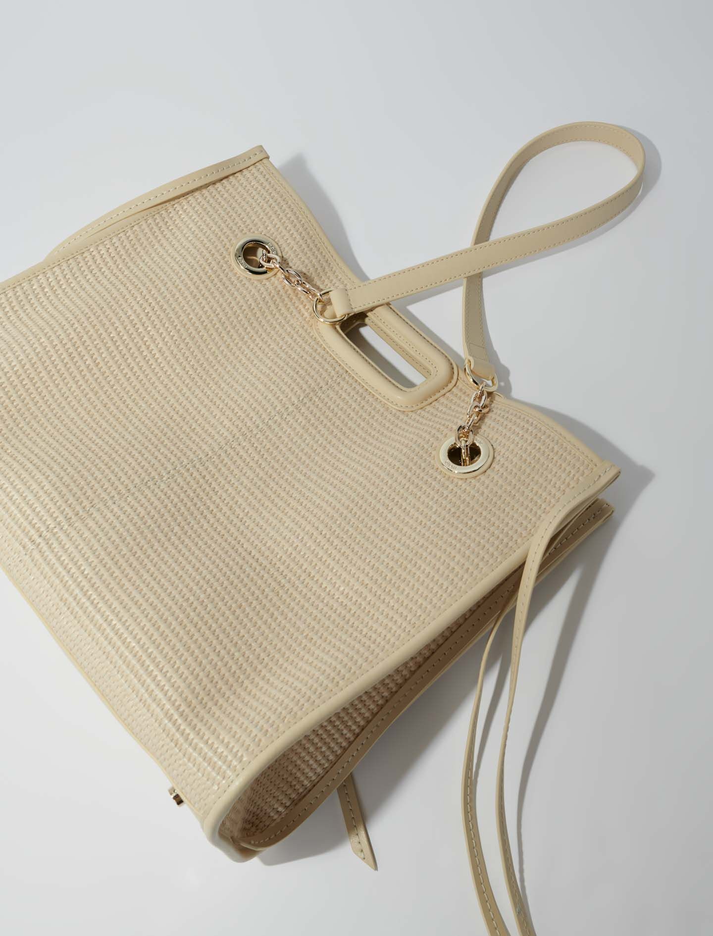 Raffia-effect textile tote bag - 5