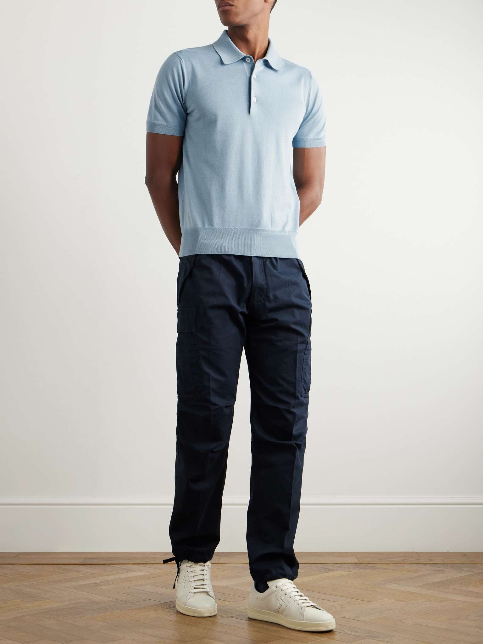 Straight-Leg Pleated Cotton-Twill Drawstring Cargo Trousers - 2