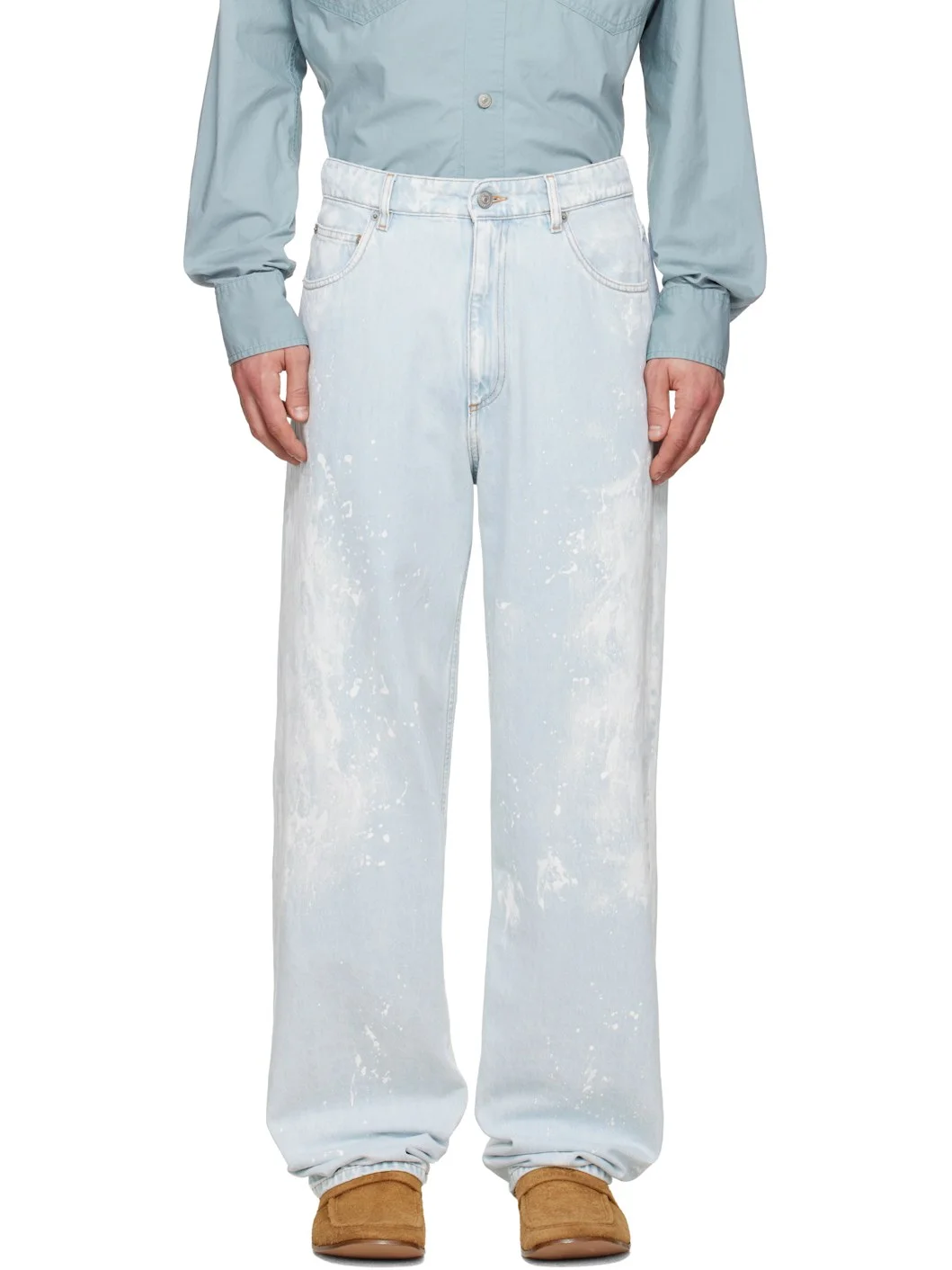 Blue Paint Splatter Jeans - 1