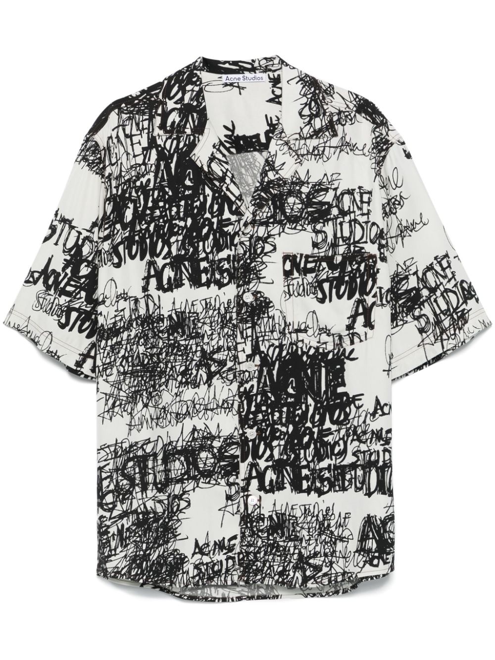 printed button-up shirt - 1