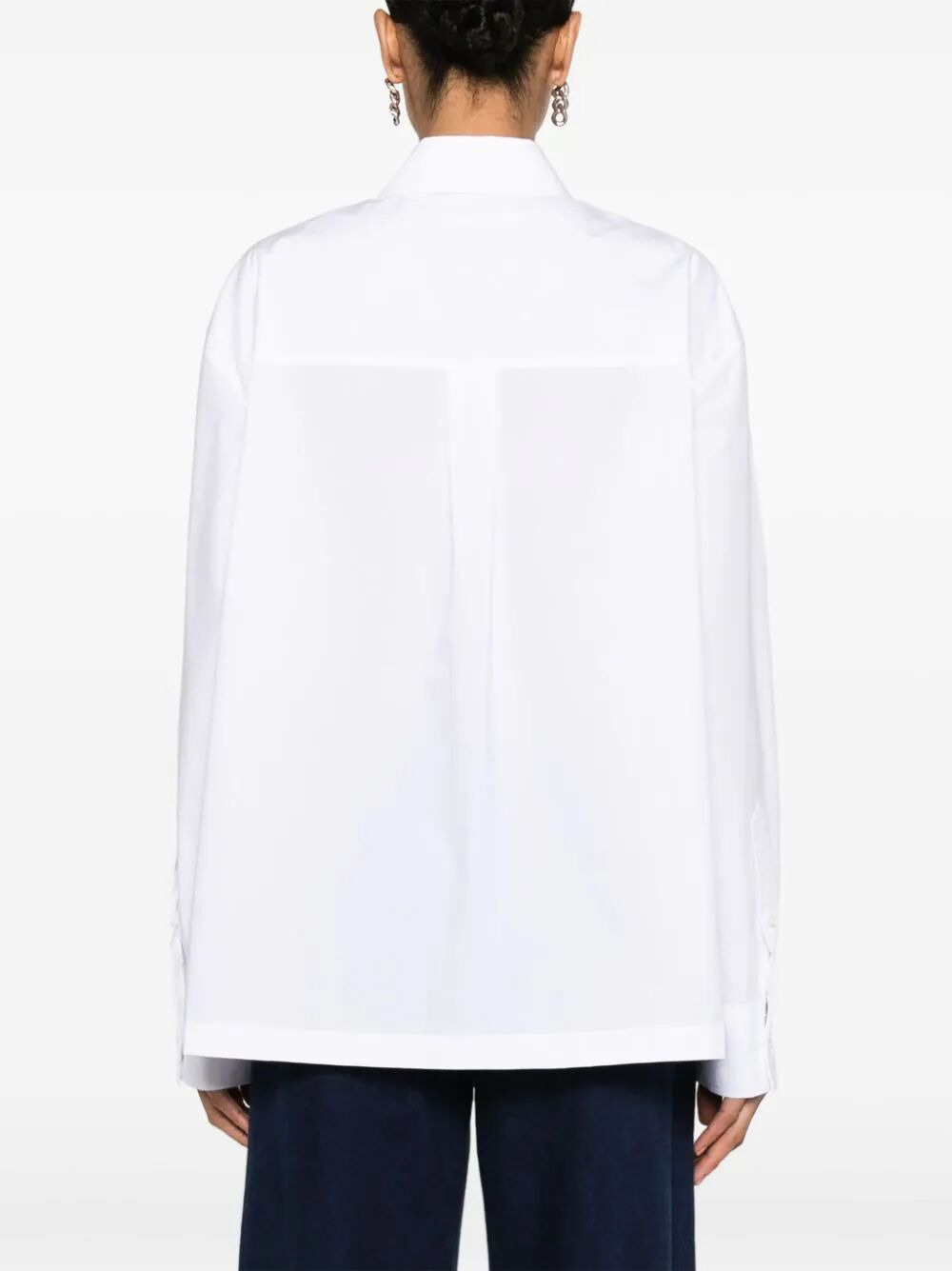 Alexander Wang Women Button Up Long Sleeve Shirt With Logo Apple Patch - 6