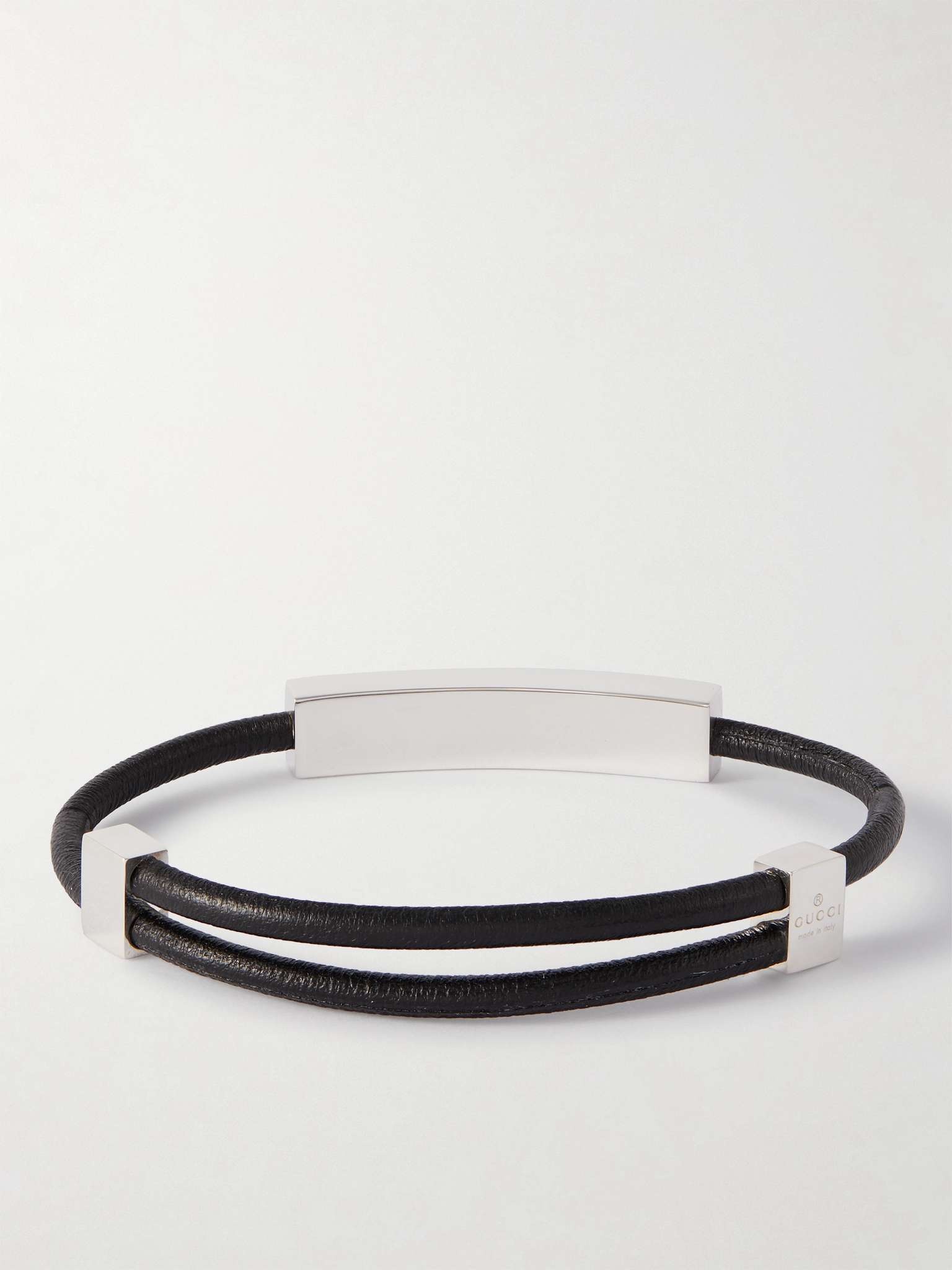 Silver-Tone and Leather Bracelet - 3