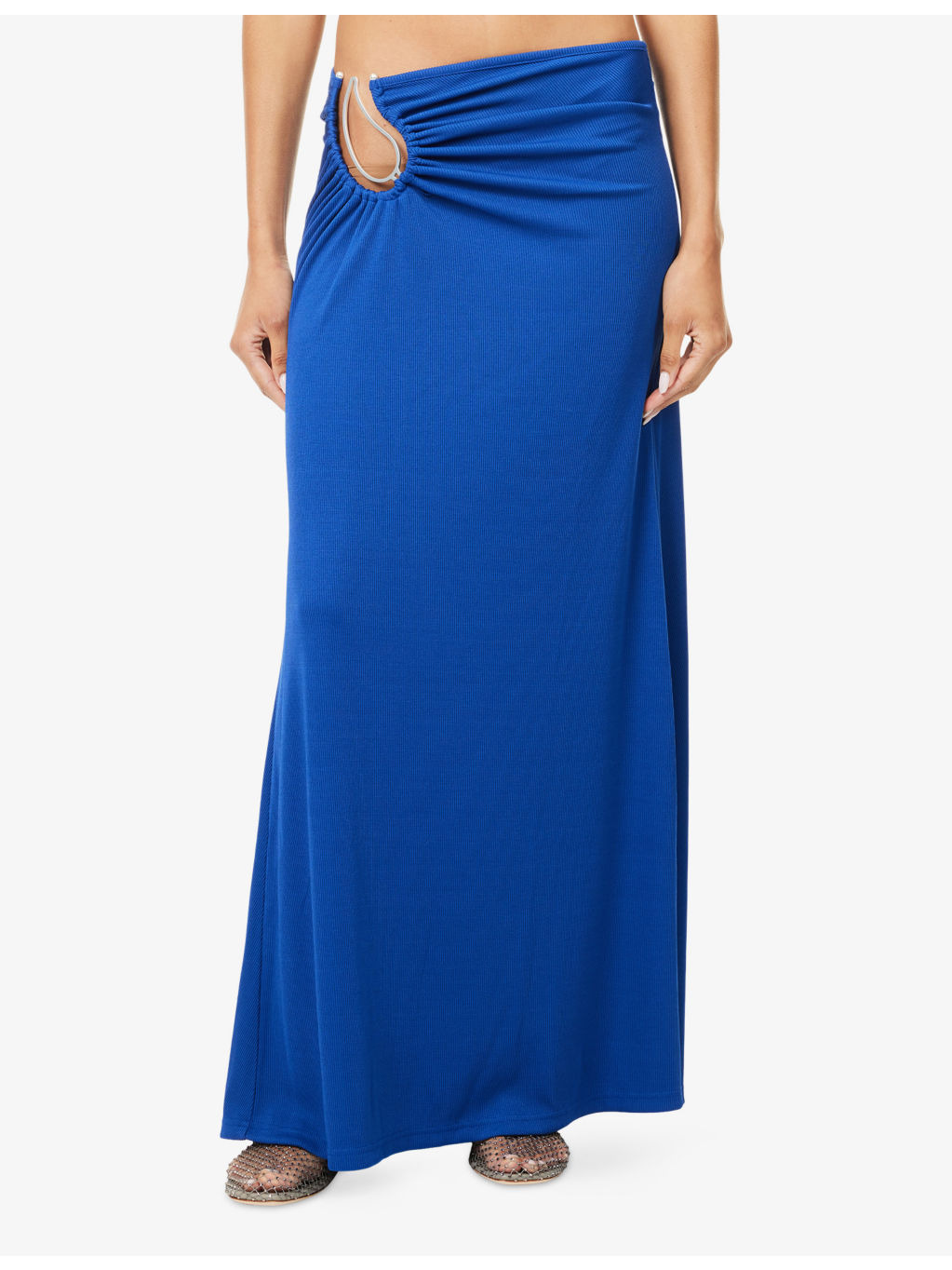 Paisley Ruched Jersey Maxi Skirt - 3