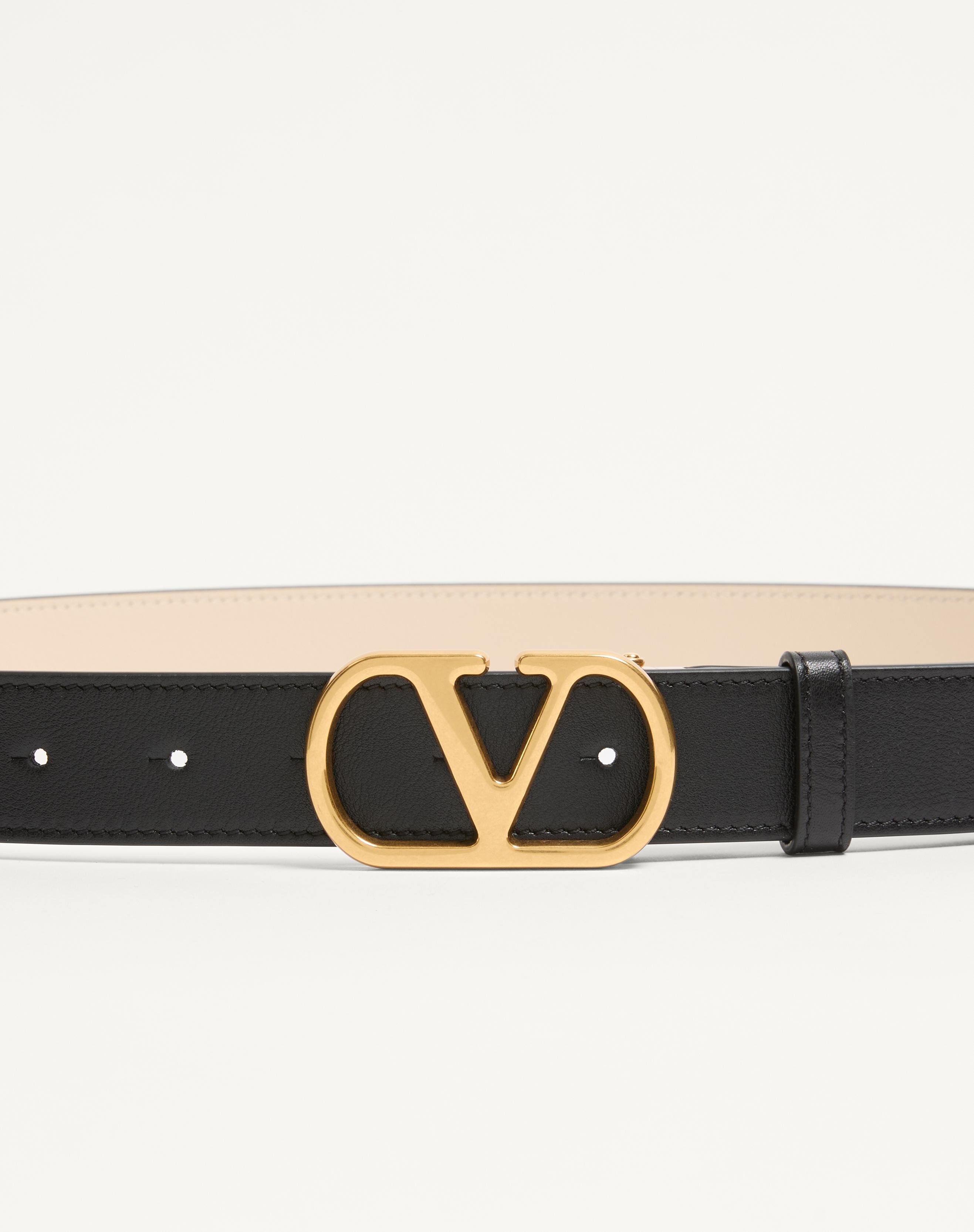 VLOGO SIGNATURE REVERSIBLE SHINY CALFSKIN BELT 30 MM - 4