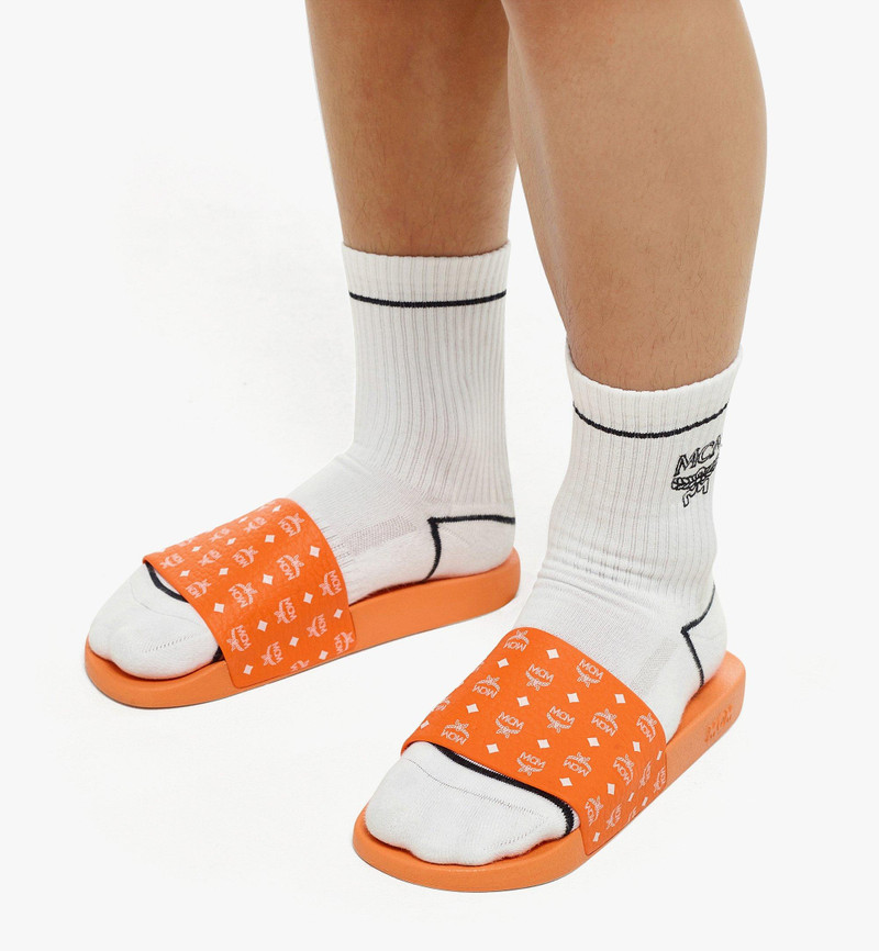 MCM Men’s Monogram Print Rubber Slides outlook