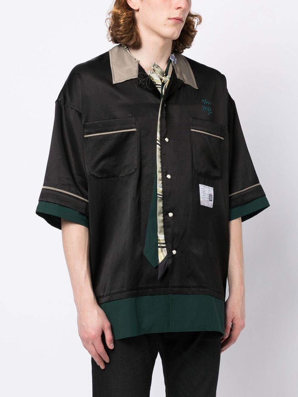 embroidered bowling shirt - 3