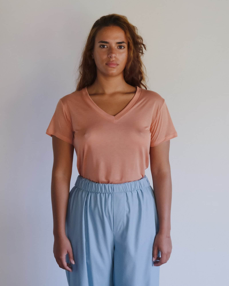 V Neck Tee Shirt - Bamboo Lyocell 1