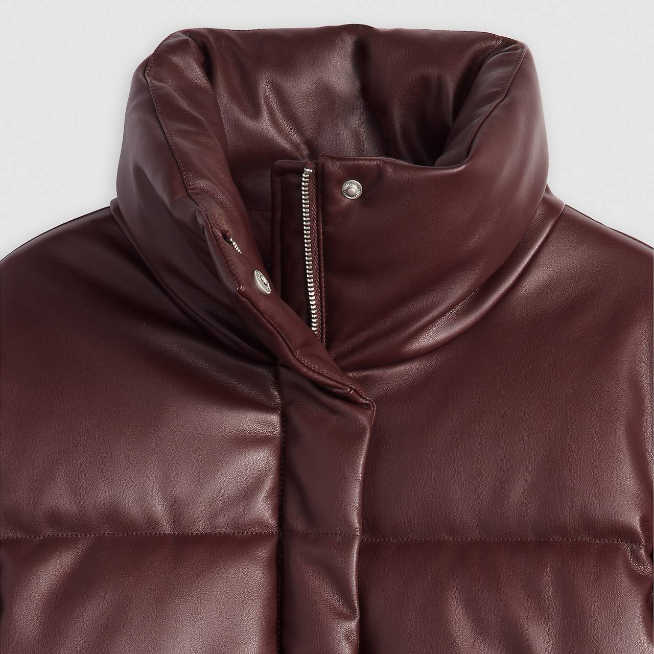FAUX LEATHER PUFFER JACKET - 4
