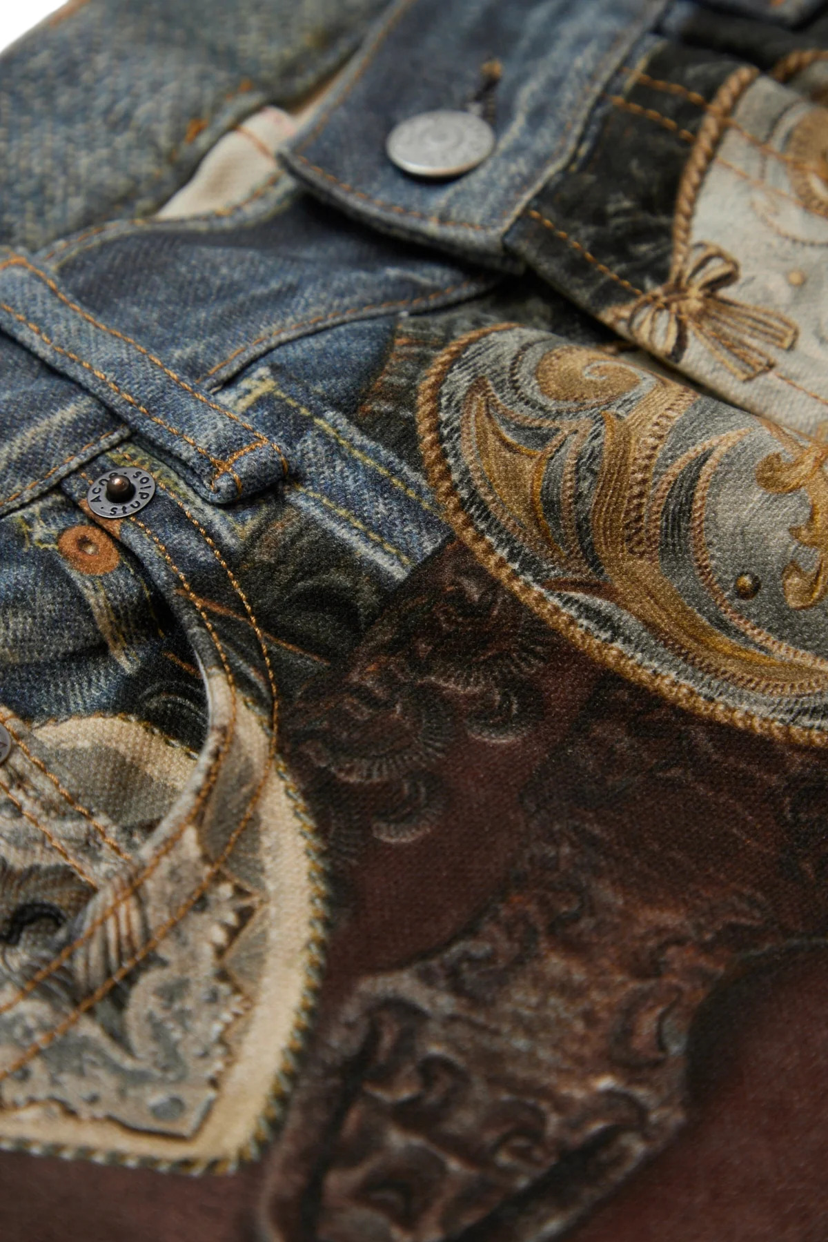 Acne Studios 2010M Heart Buckles Trompe L'Oeil Jeans Blue/Black - 5