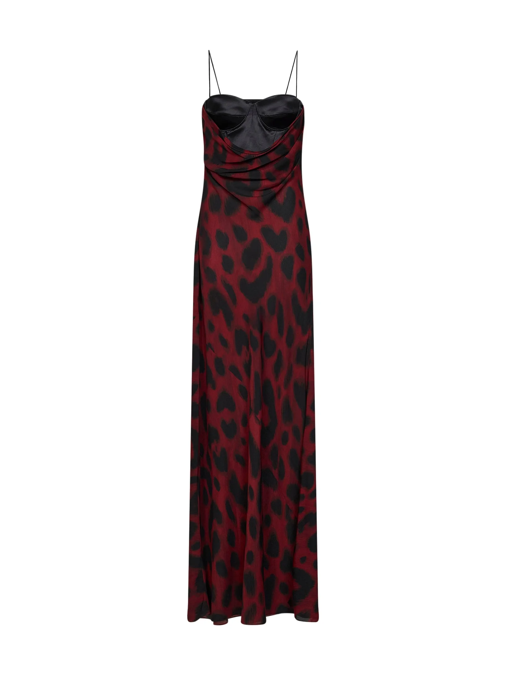 Port and black animalier-print silk georgette corset gown - 1
