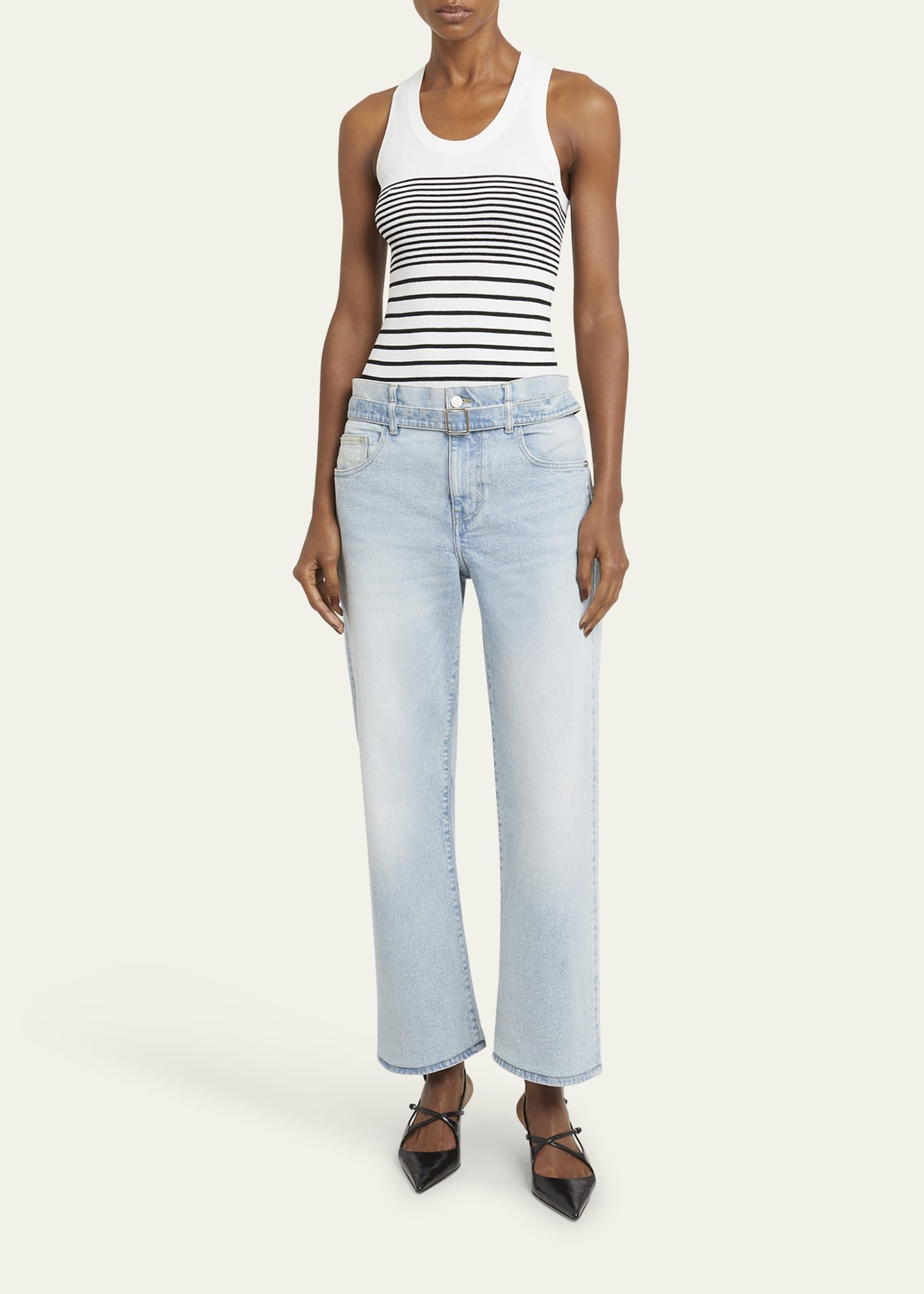 Roberts Stripe Ribbed Matte Tank Top - 2