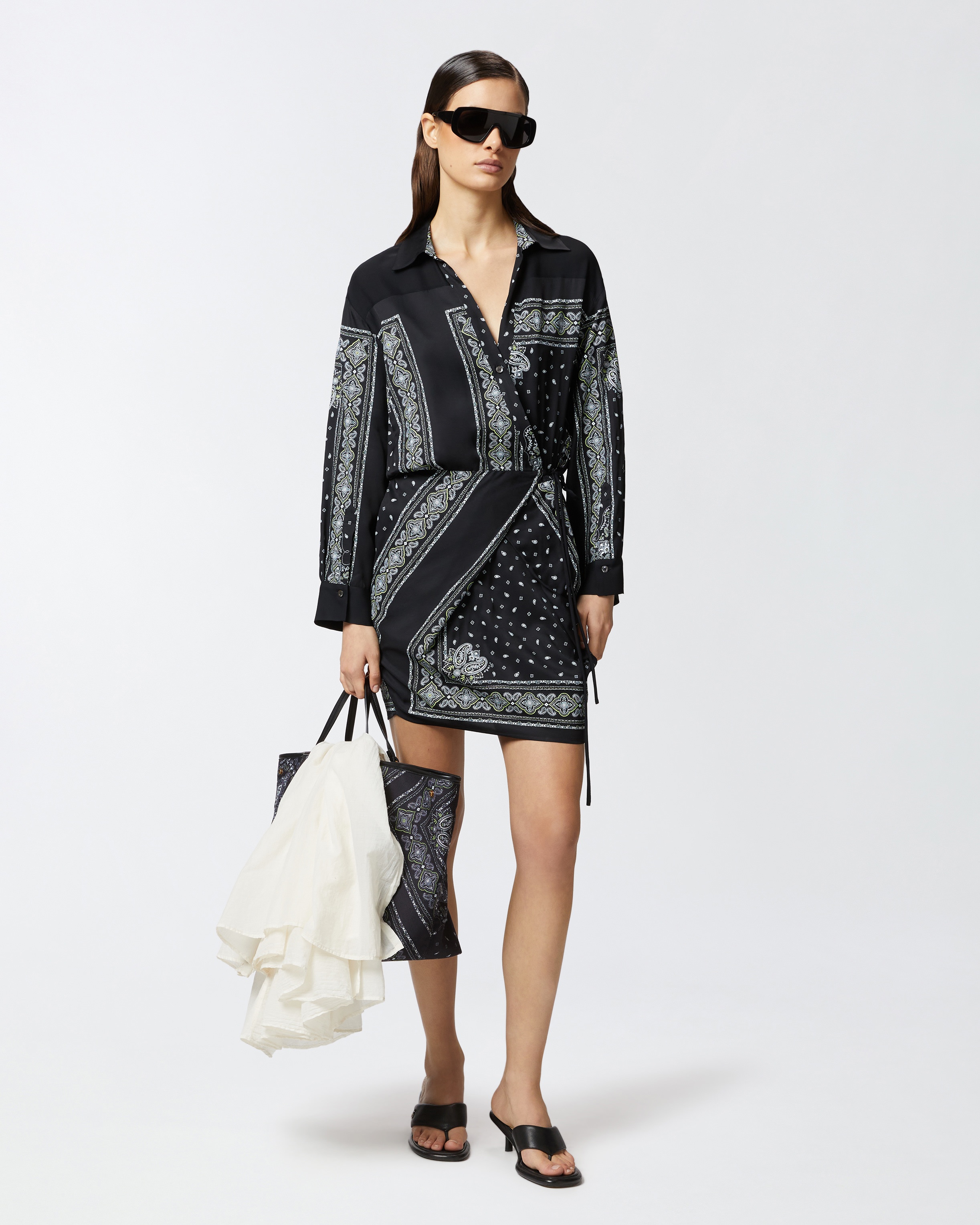 BANDANA PRINT SHIRT MINI DRESS - 2